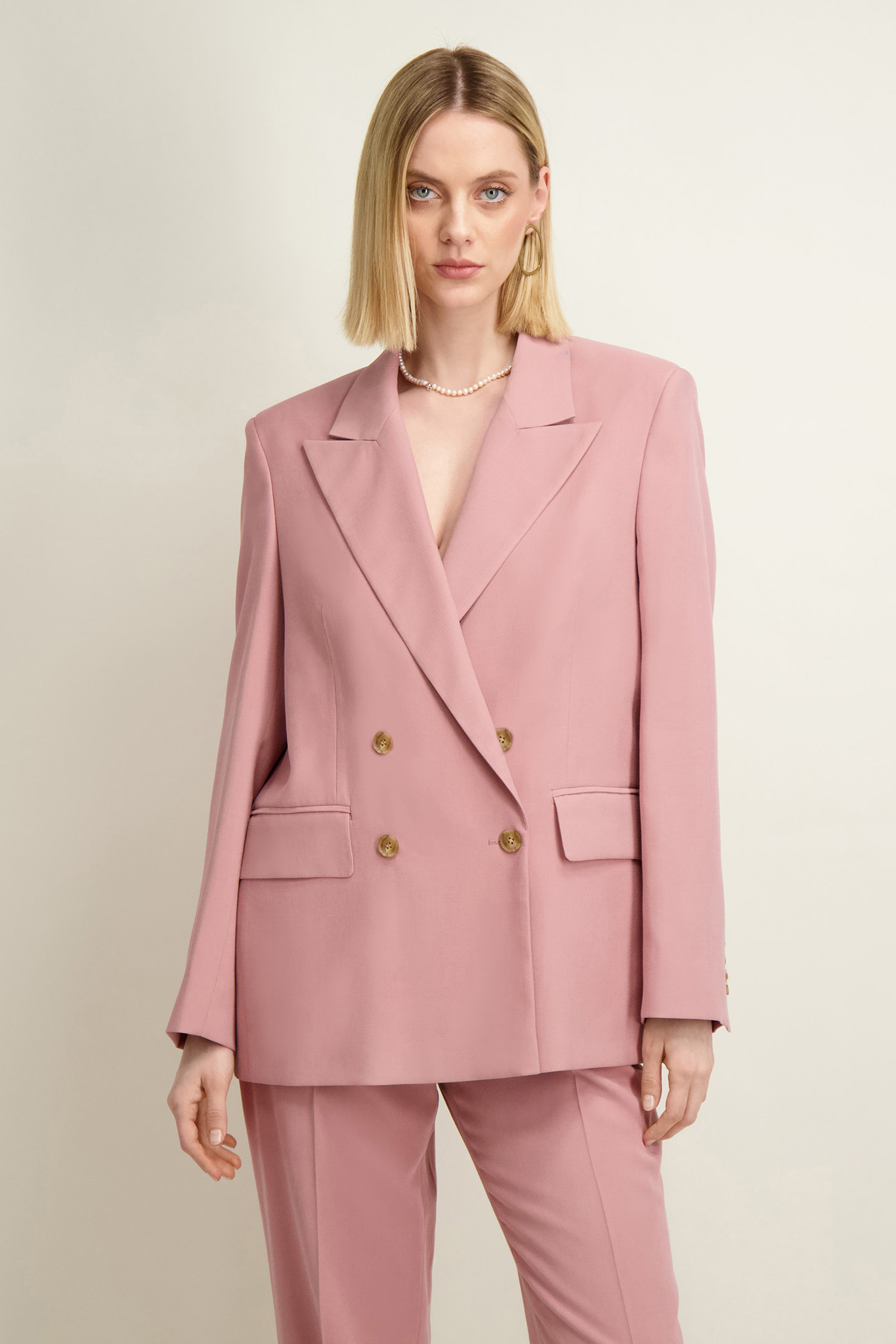 Różowa dwurzędowa marynarka damska 87013