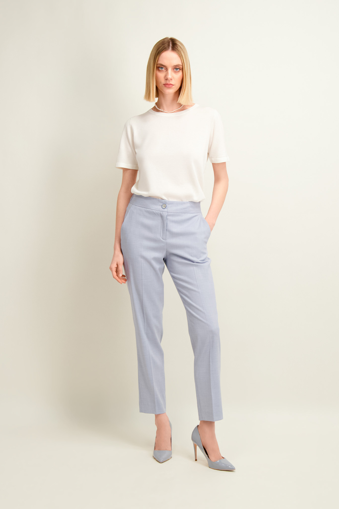 Niebieskie spodnie damskie 86961