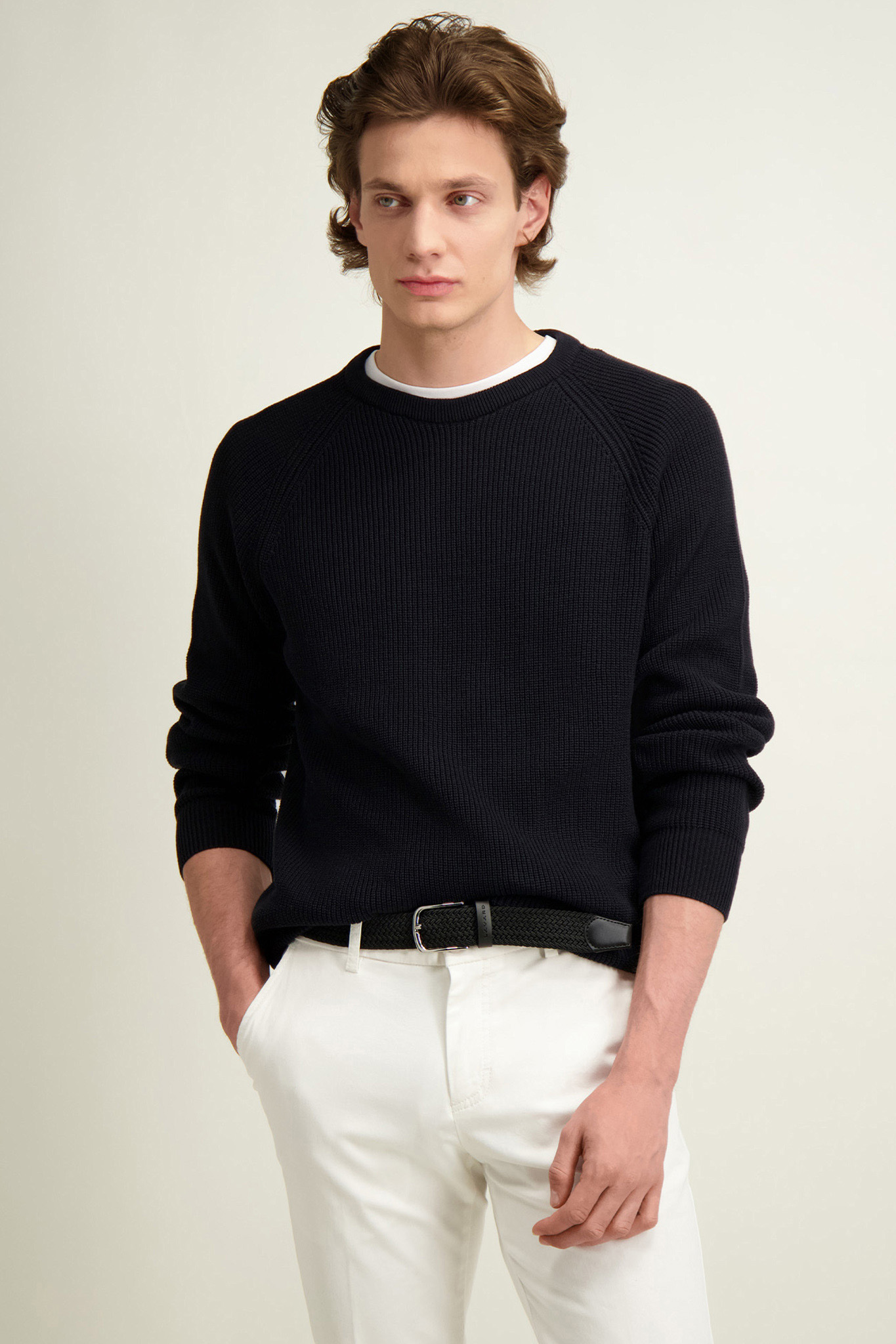 Czarny bawełniany sweter męski 74258