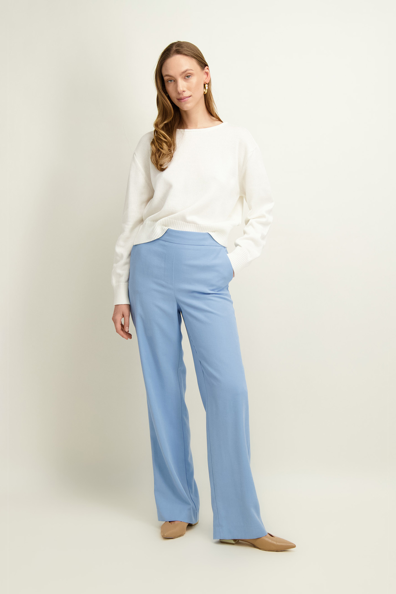 Niebieskie spodnie damskie 87040