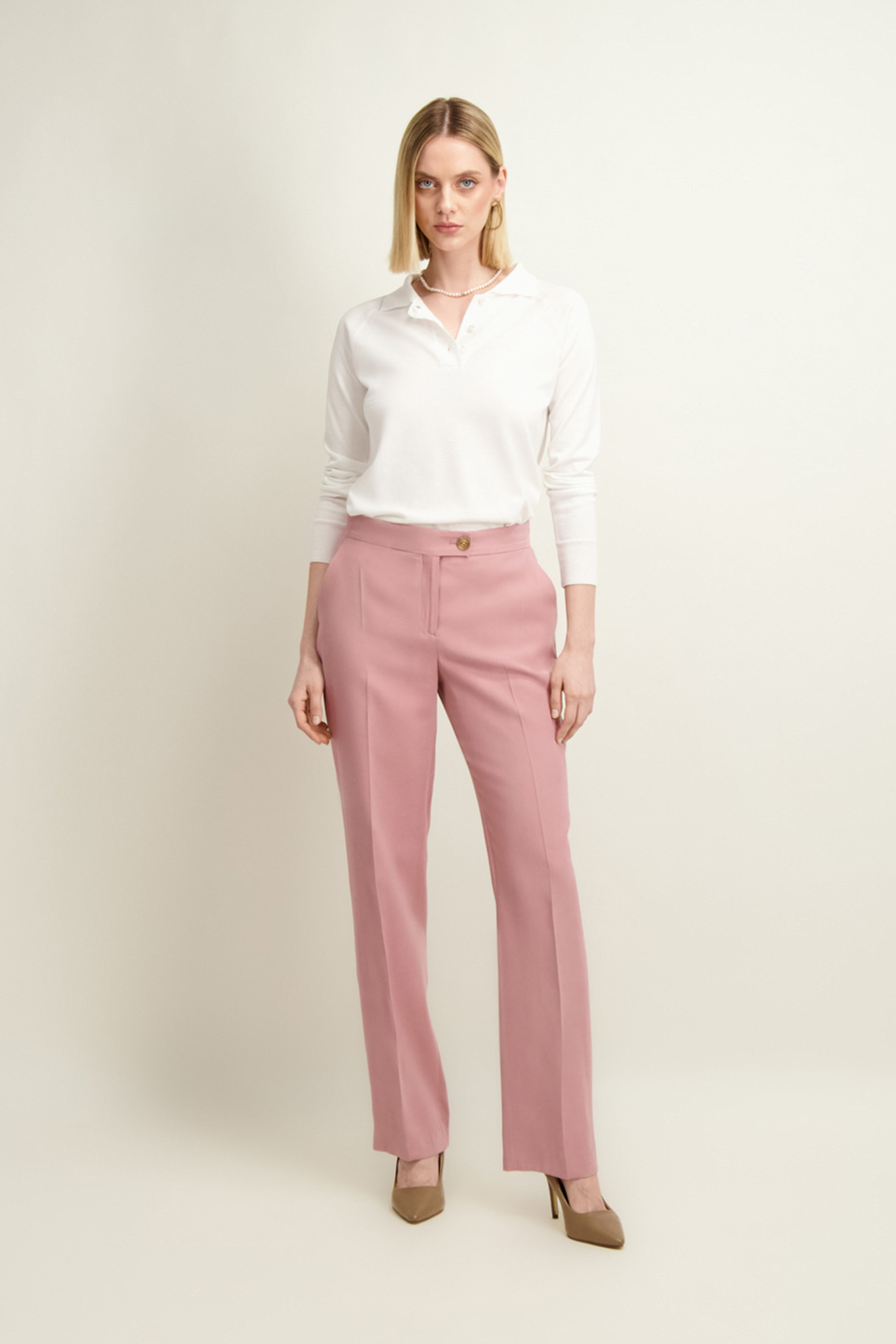 Różowe spodnie damskie 87014