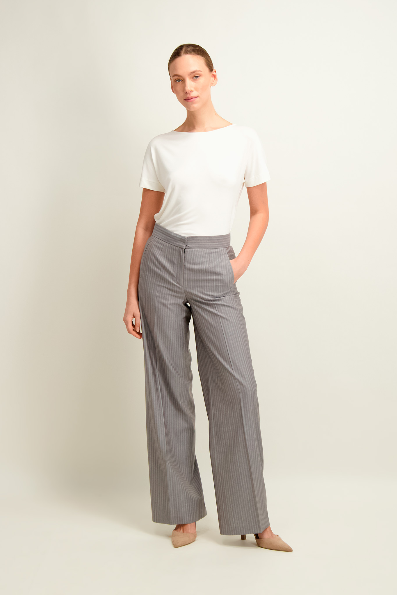 Spodnie damskie z jedwabiem 87062