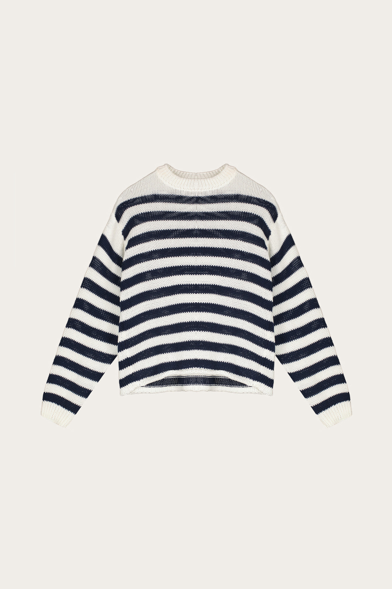 Granatowo-beżowy bawełniany sweter damski 86997