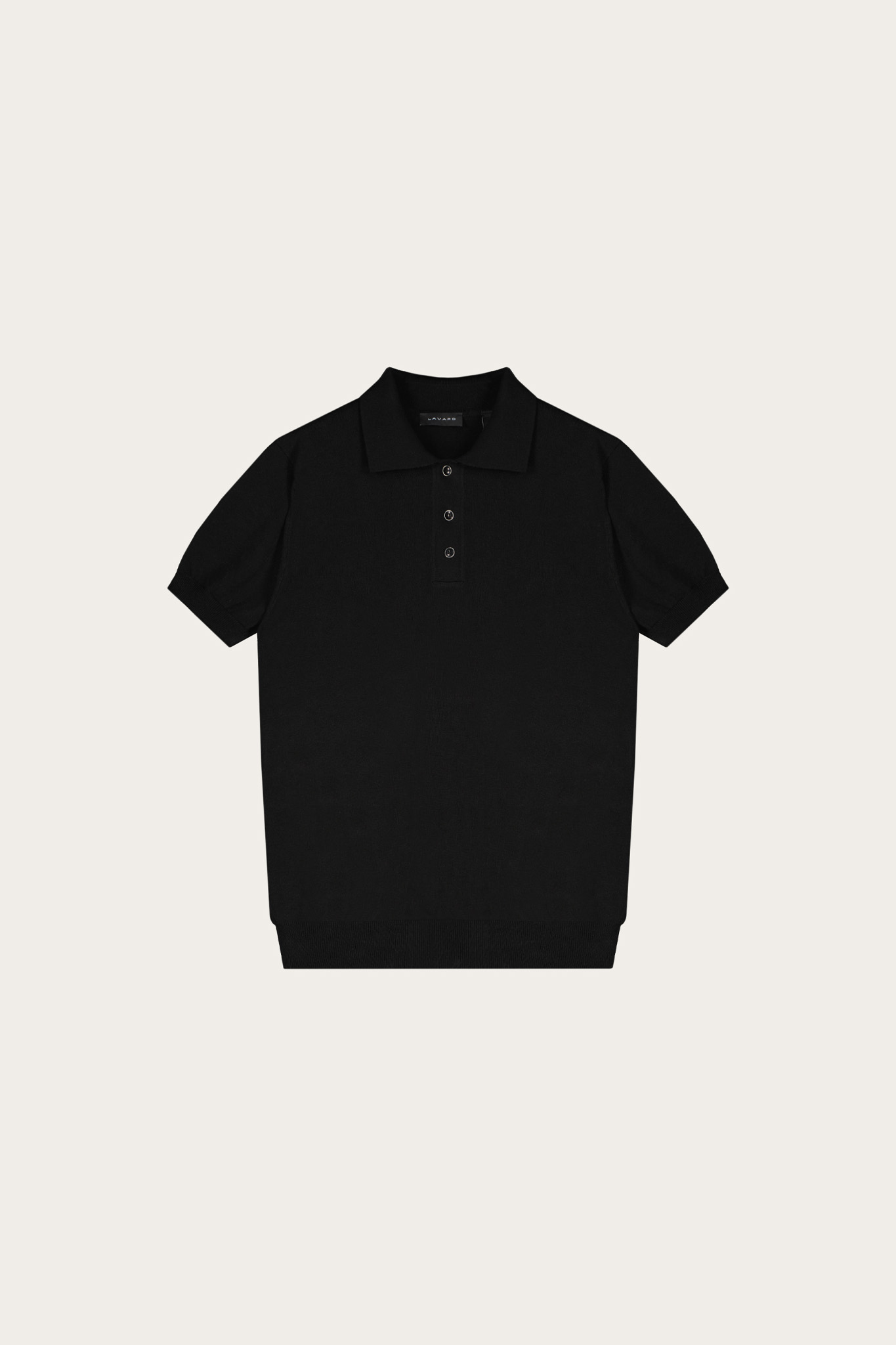 Czarna męska polówka bawełna, len 74265