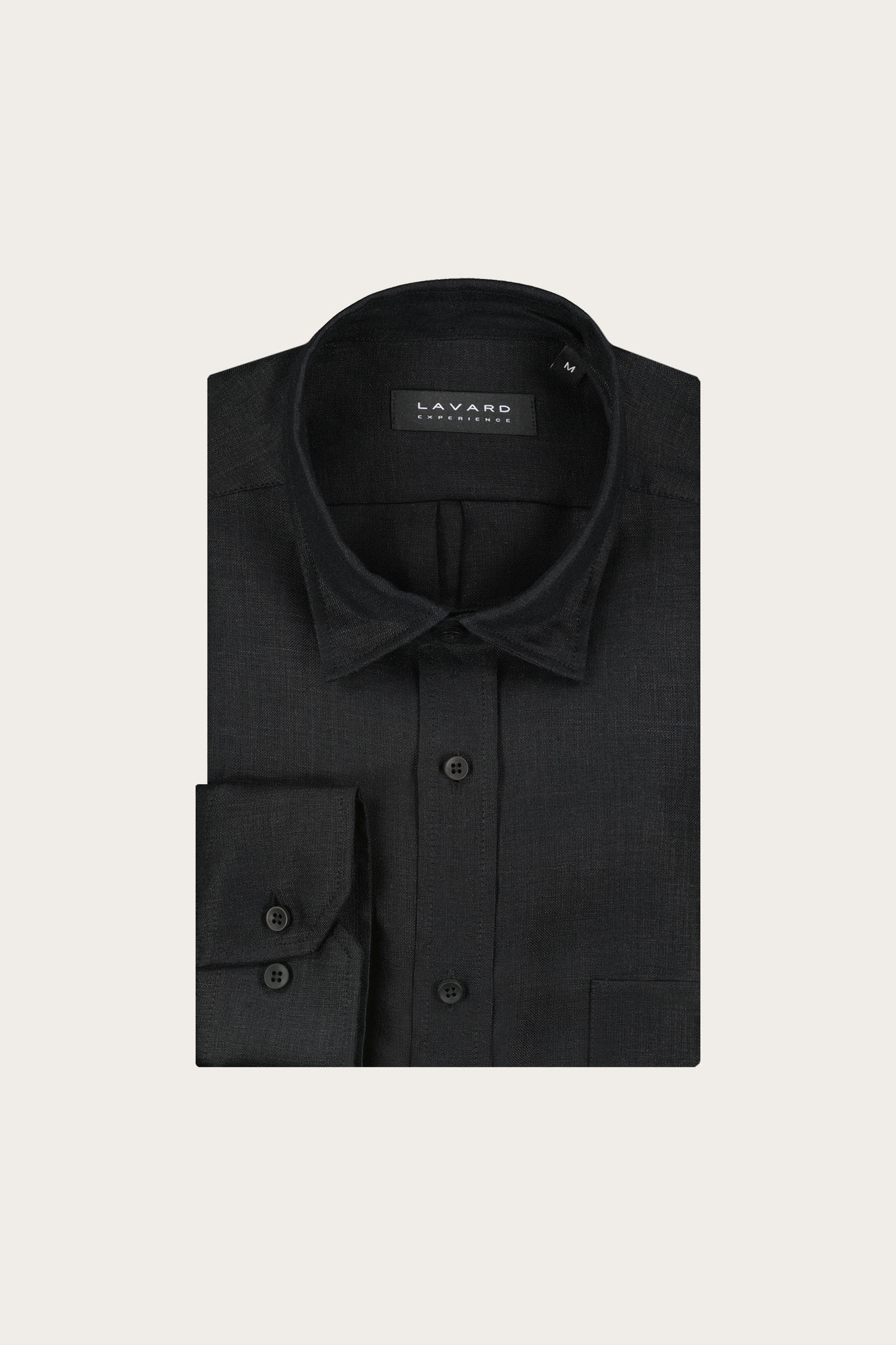 Czarna koszula męska len 93537