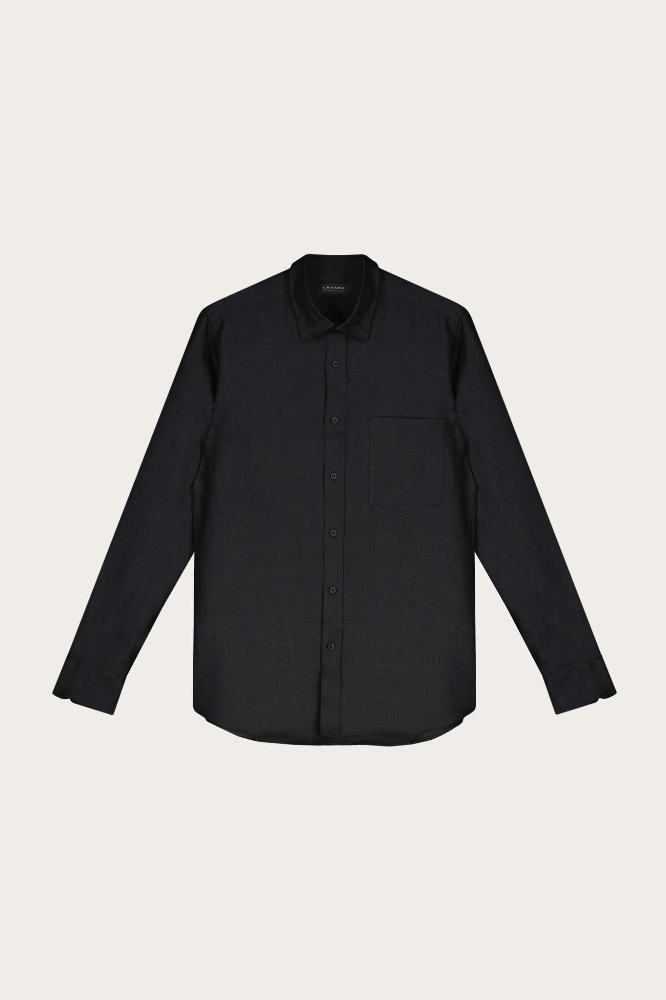 Czarna koszula męska len 93537