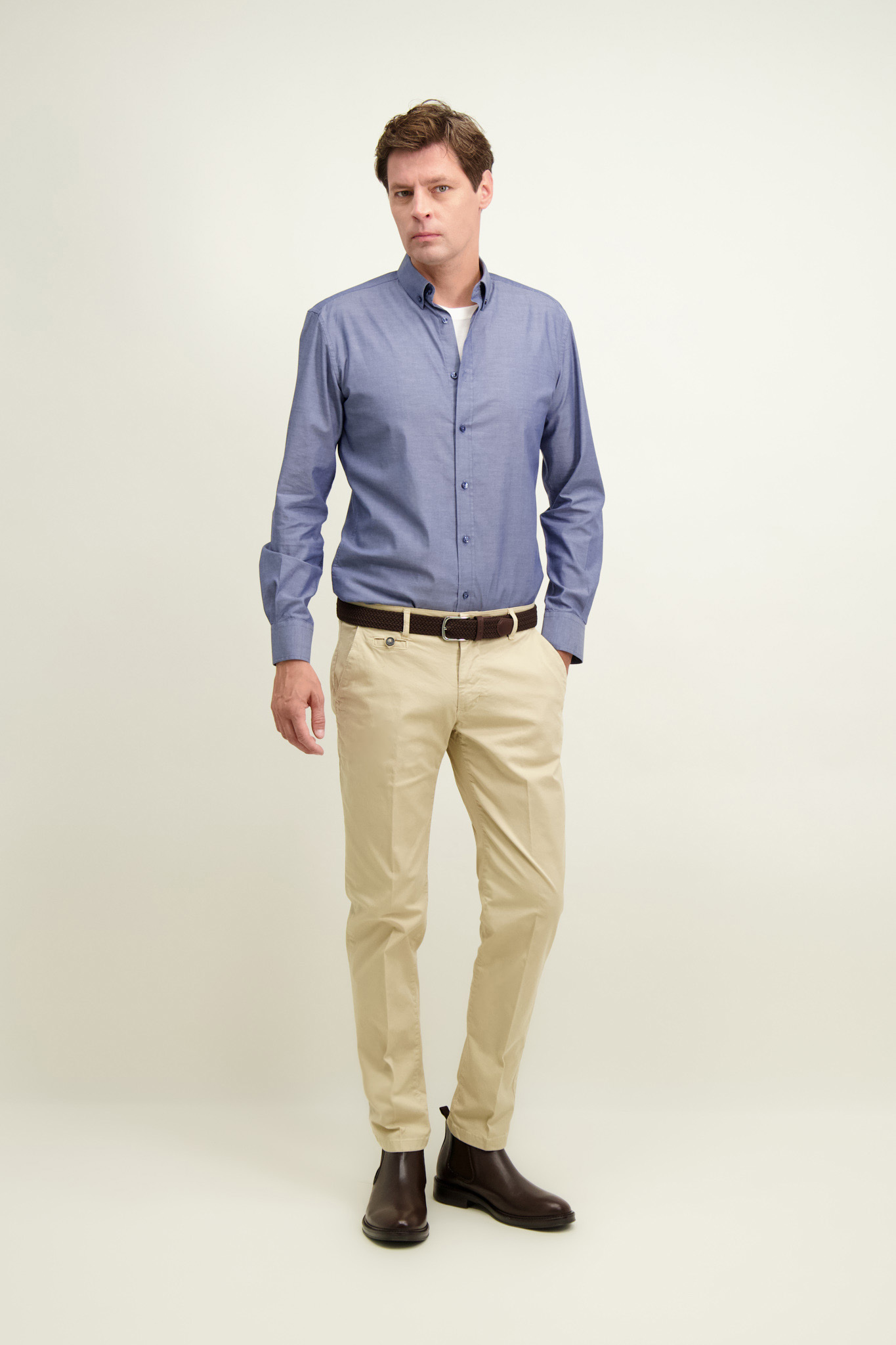 Spodnie męskie chinos beżowe 64999