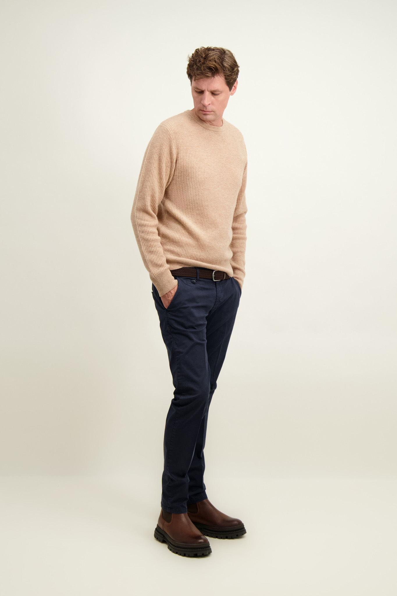 Spodnie męskie chinos niebieskie 65000