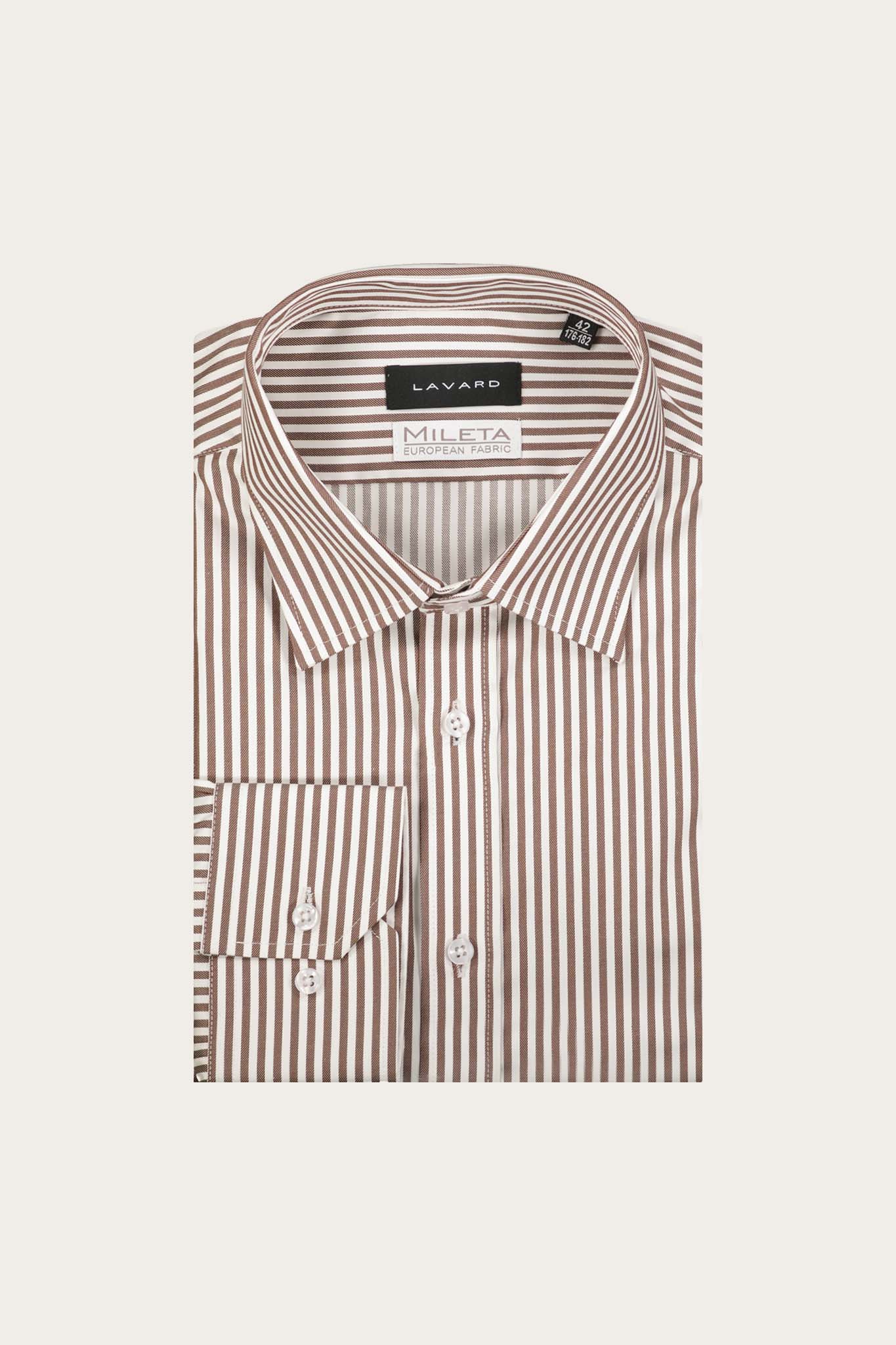 Koszula męska w brązowe paski 93554