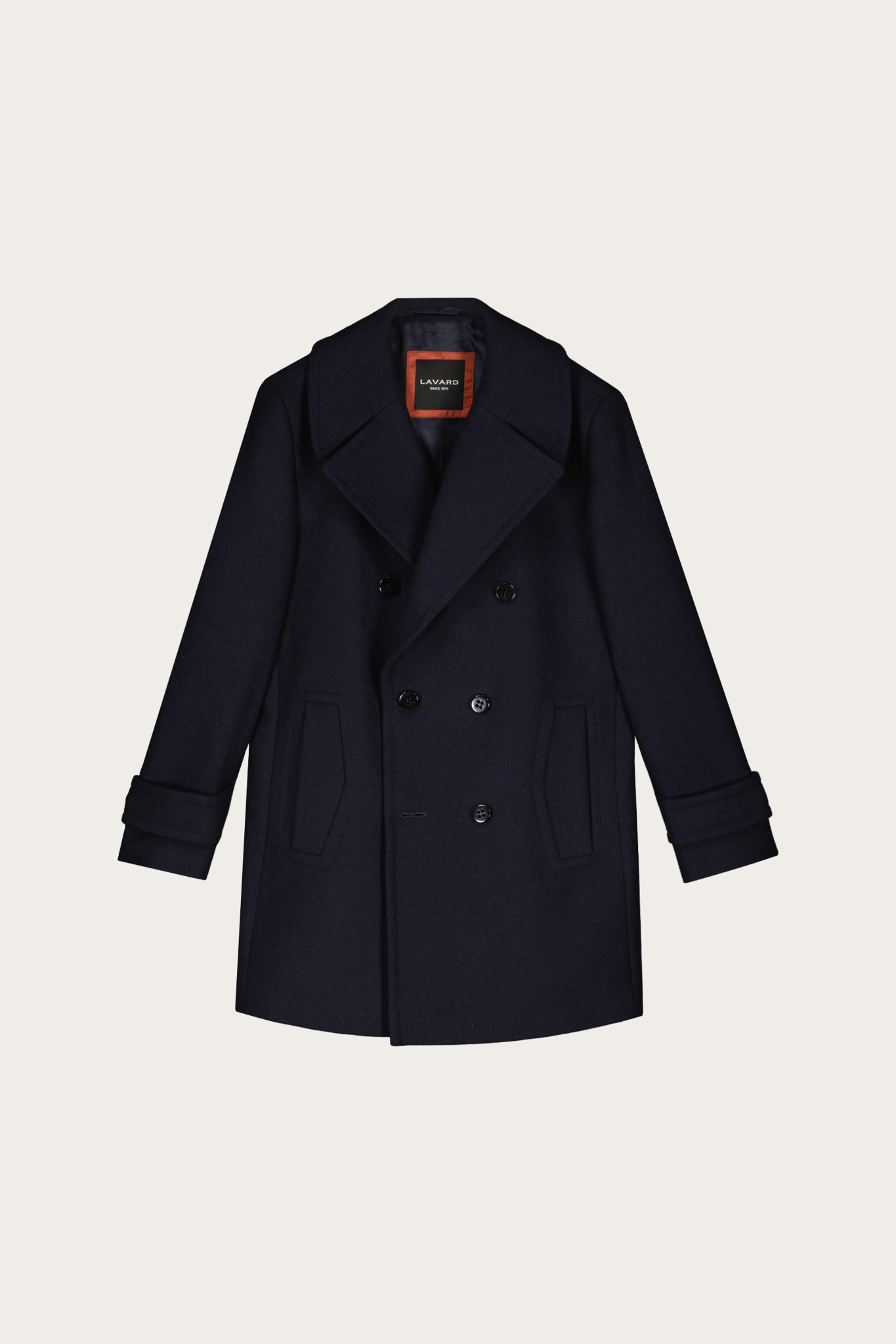 Dwurzędowy płaszcz męski z wełną 20024