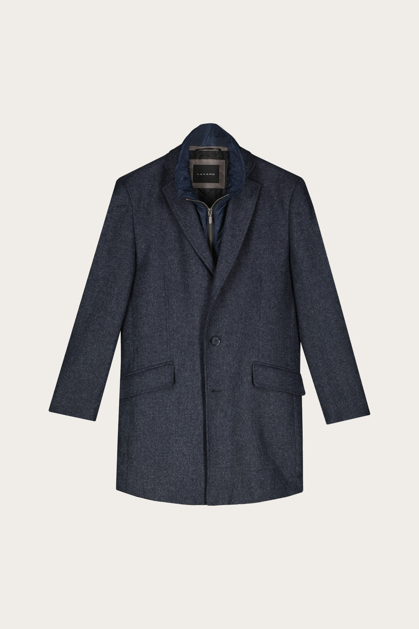 Granatowy płaszcz męski z ociepleniem 20004