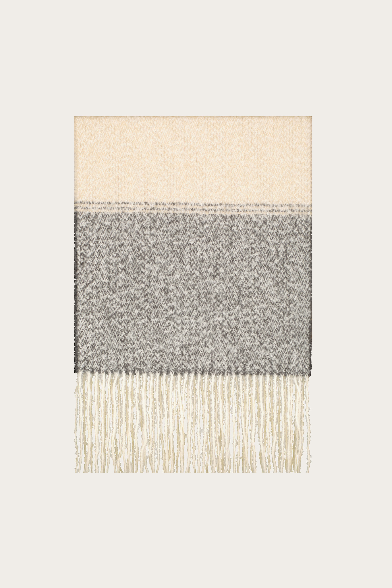 Beżowo-czarny szal damski 87135