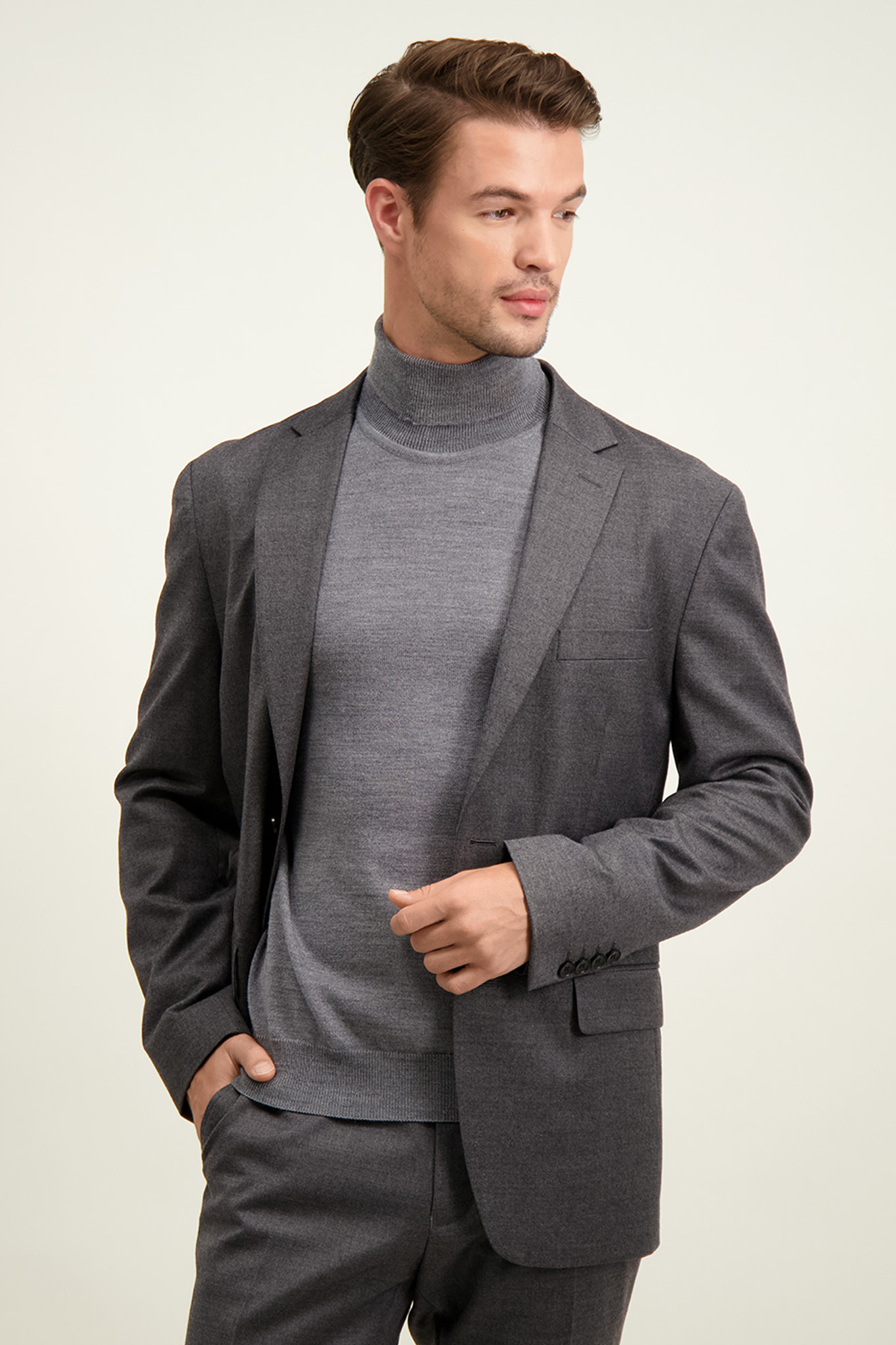 Szara jednorzędowa marynarka męska 46415