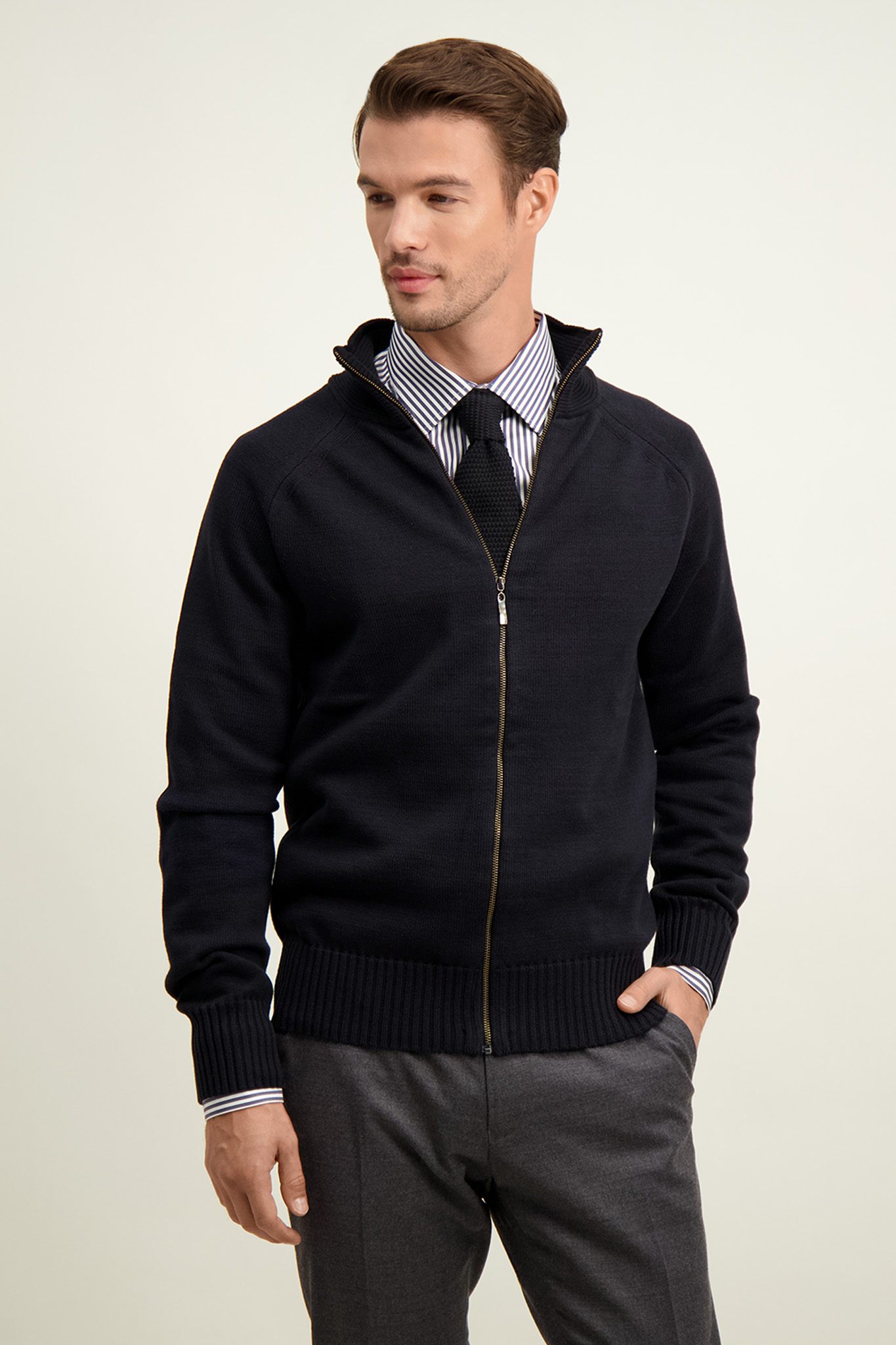 Czarny bawełniany sweter męski 74296