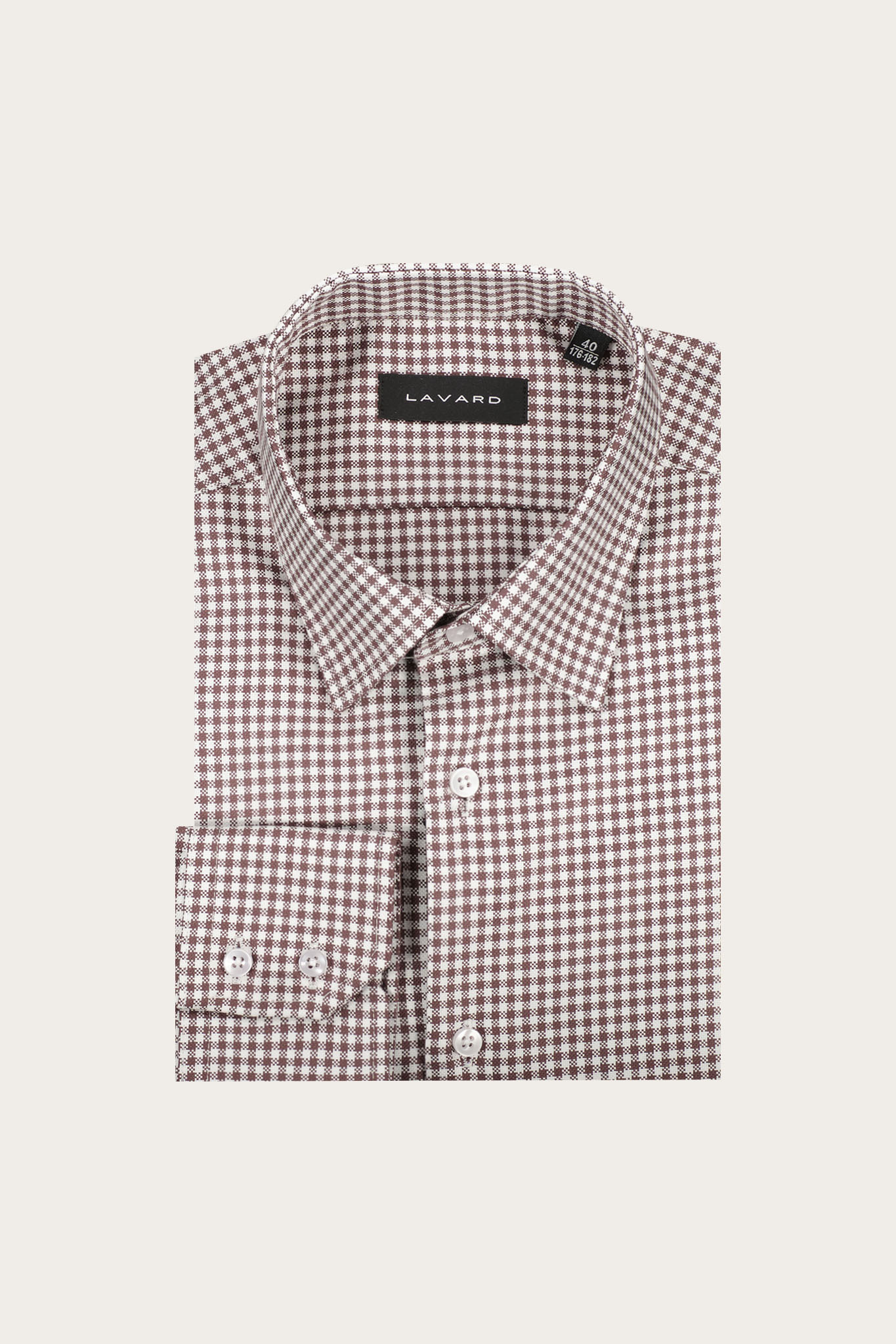 Brązowo-biała koszula męska w kratę 93540