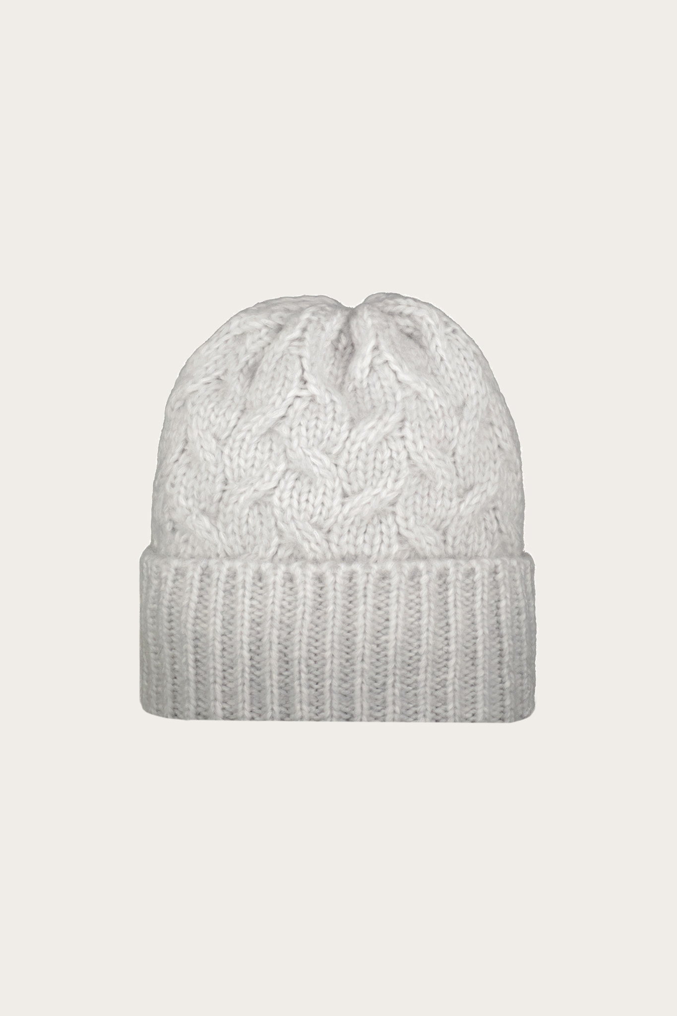 Szara czapka damska z wełną merino 87138