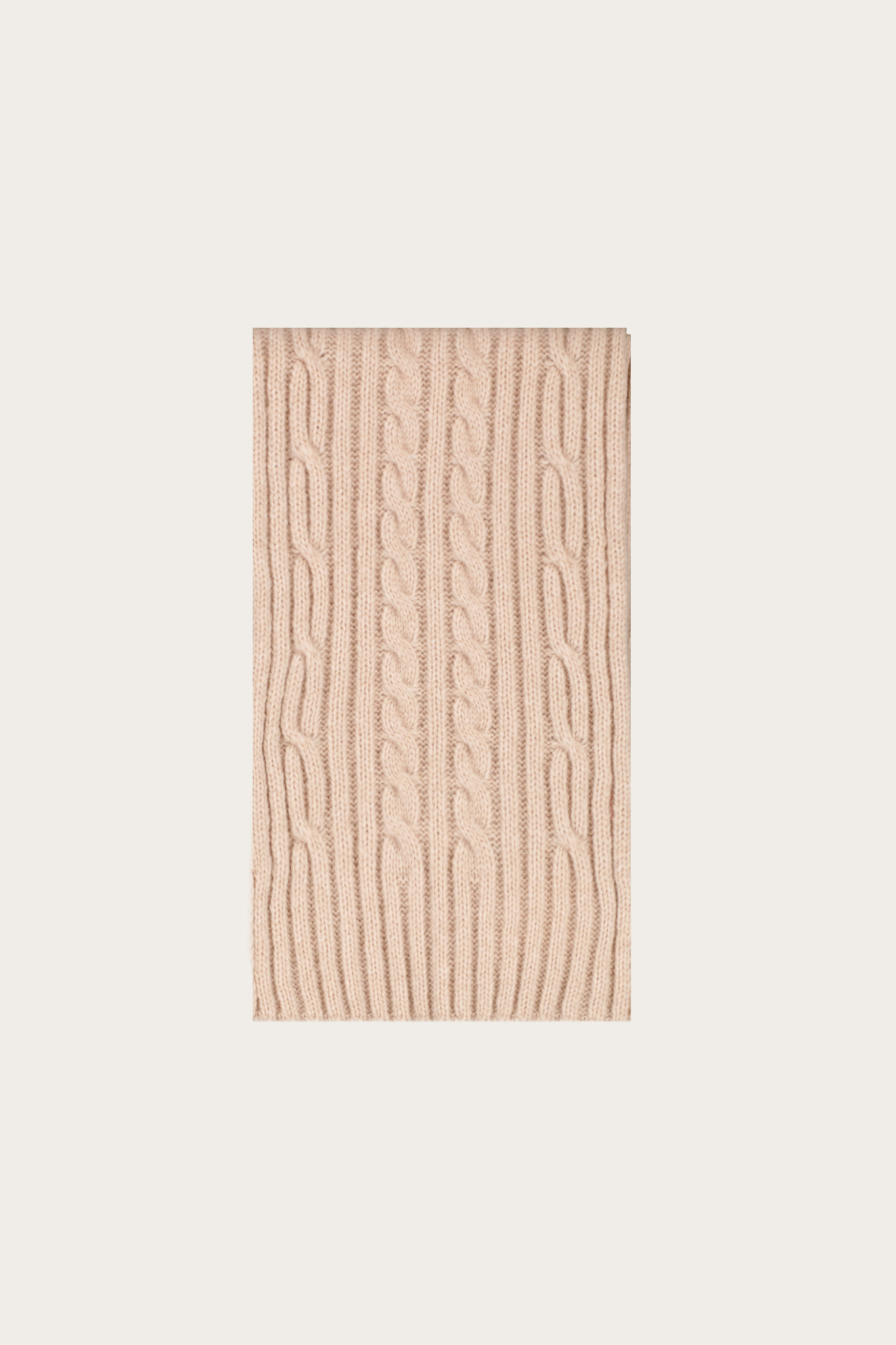 Beżowy szal damski z wełną merino 87150