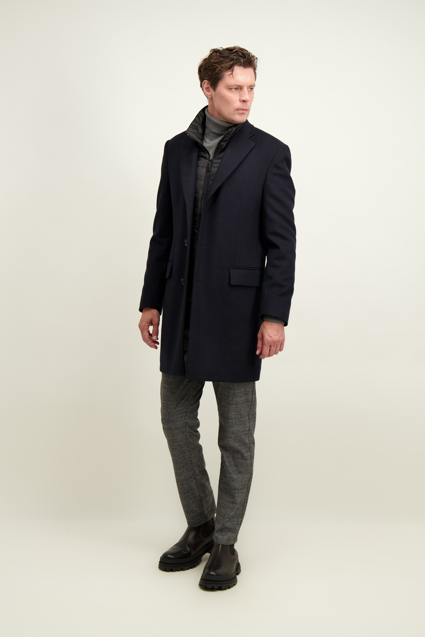Granatowy płaszcz męski 20016