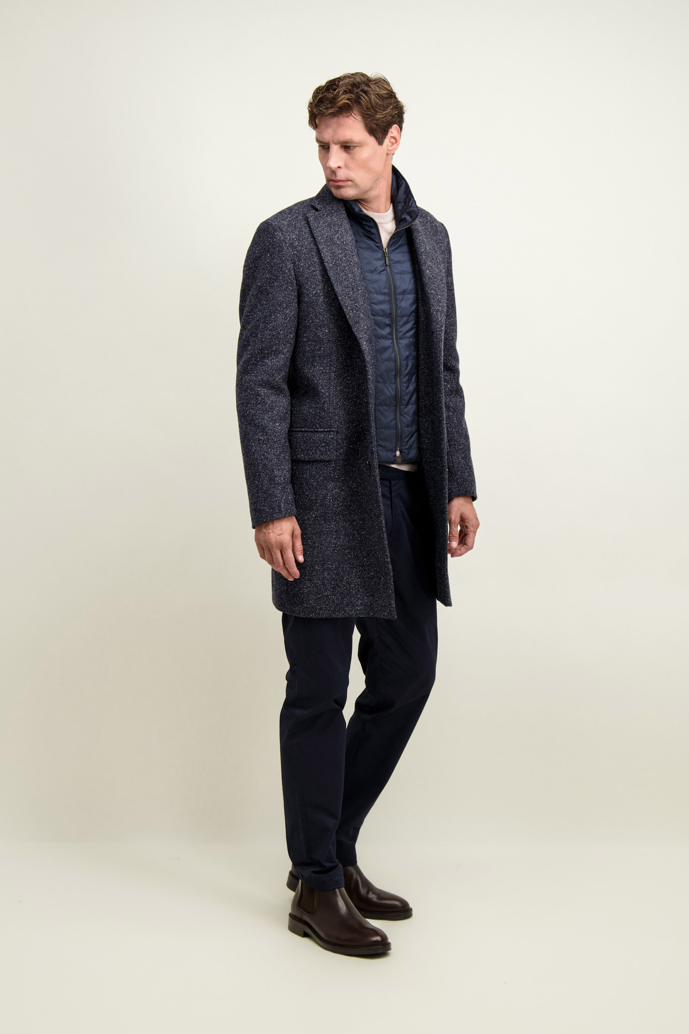 Granatowy płaszcz męski 20018