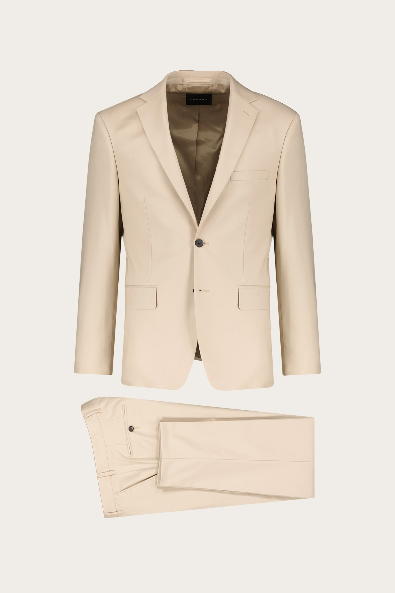 Jednorzędowy beżowy garnitur męski 35473