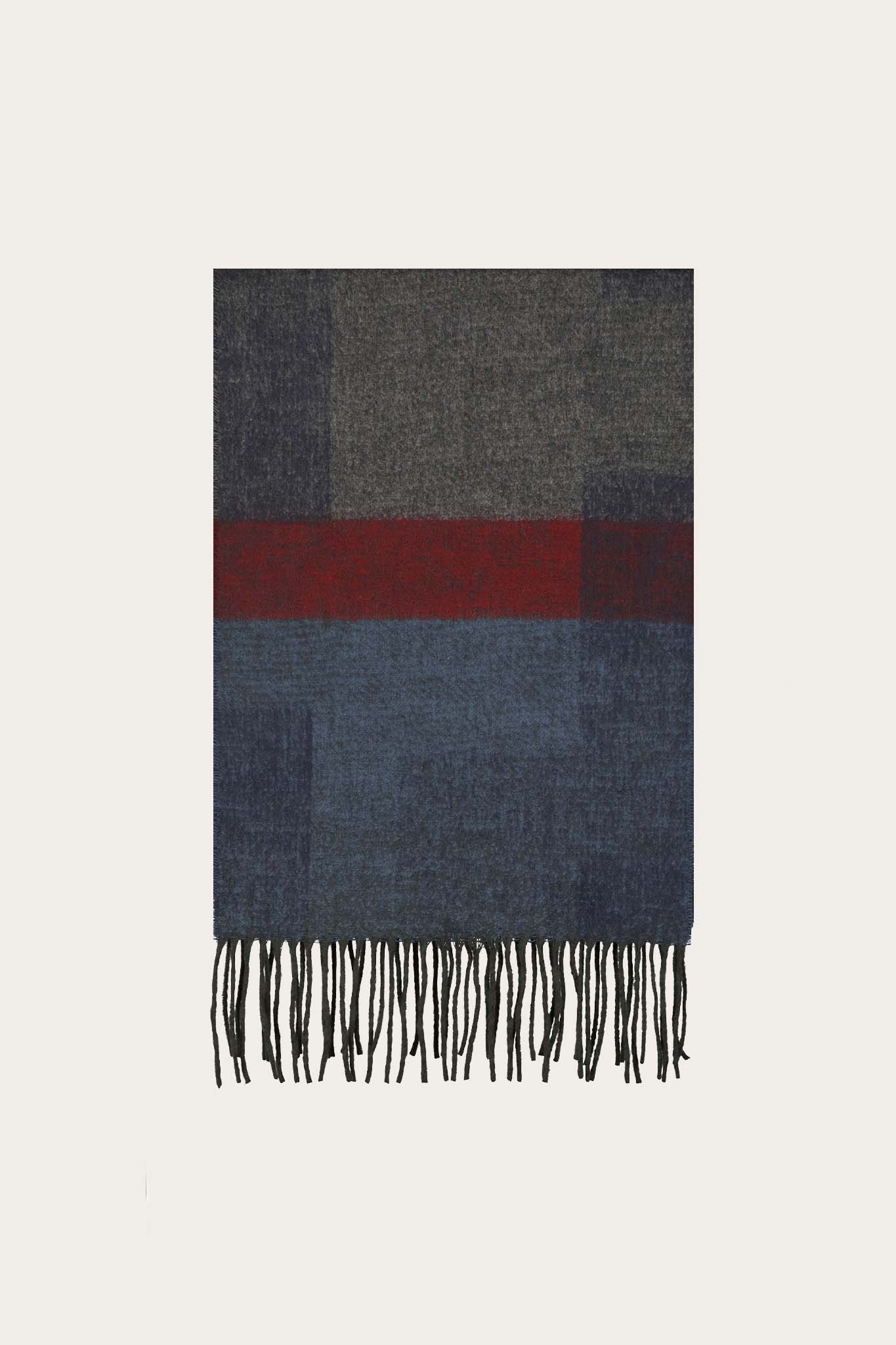 Granatowy szal męski w kratę 77122