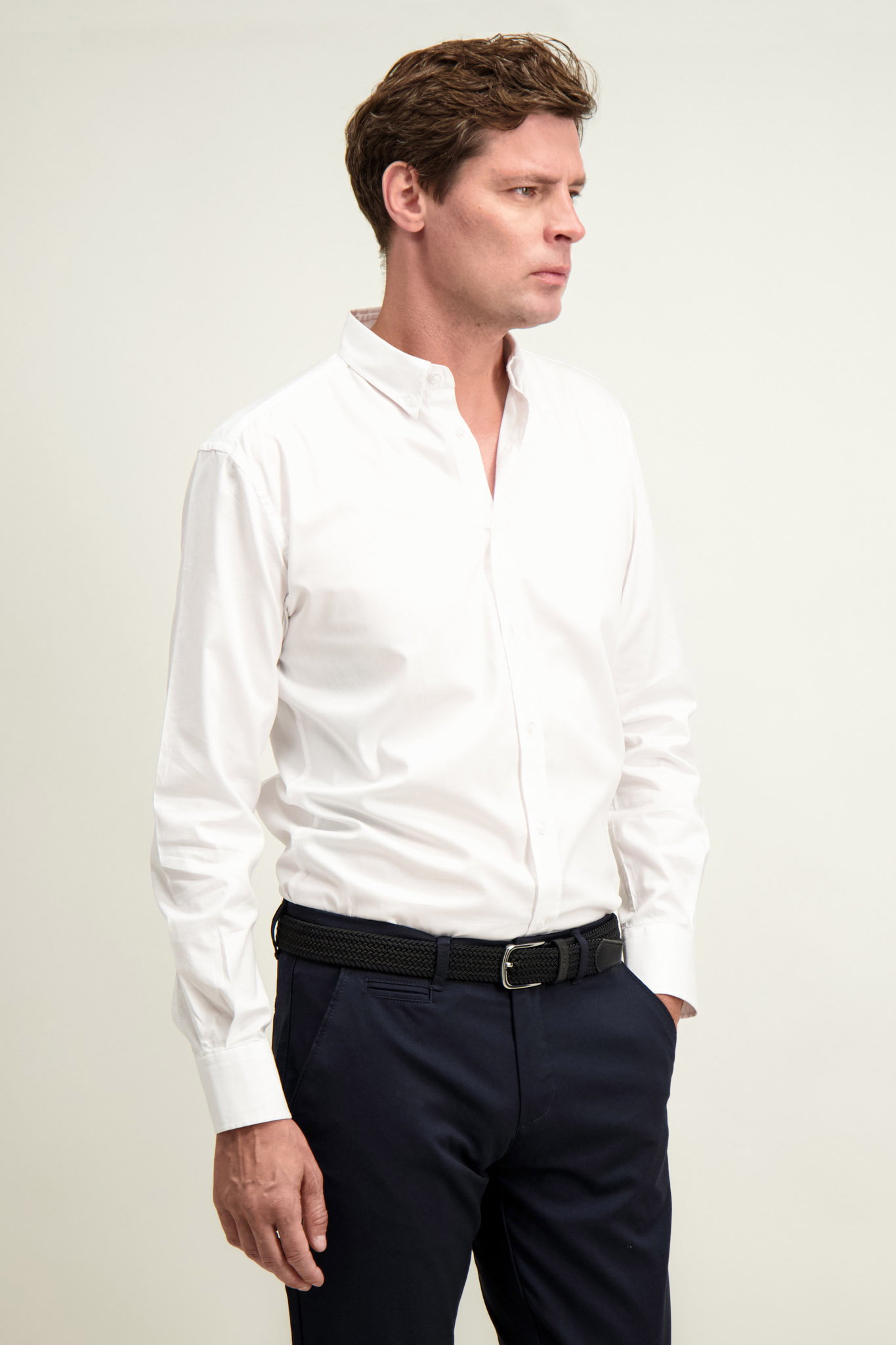 Biała bawełniana koszula męska 99405