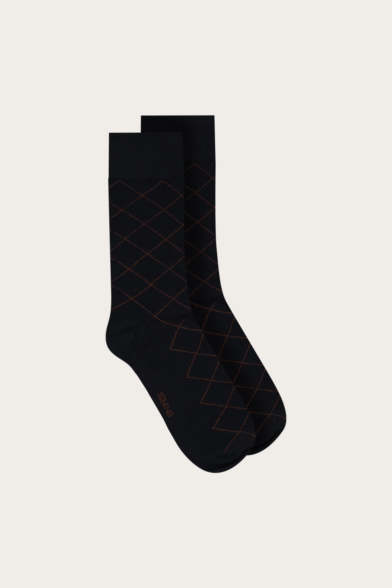 Bawełniane granatowe skarpety męskie w romby 76123