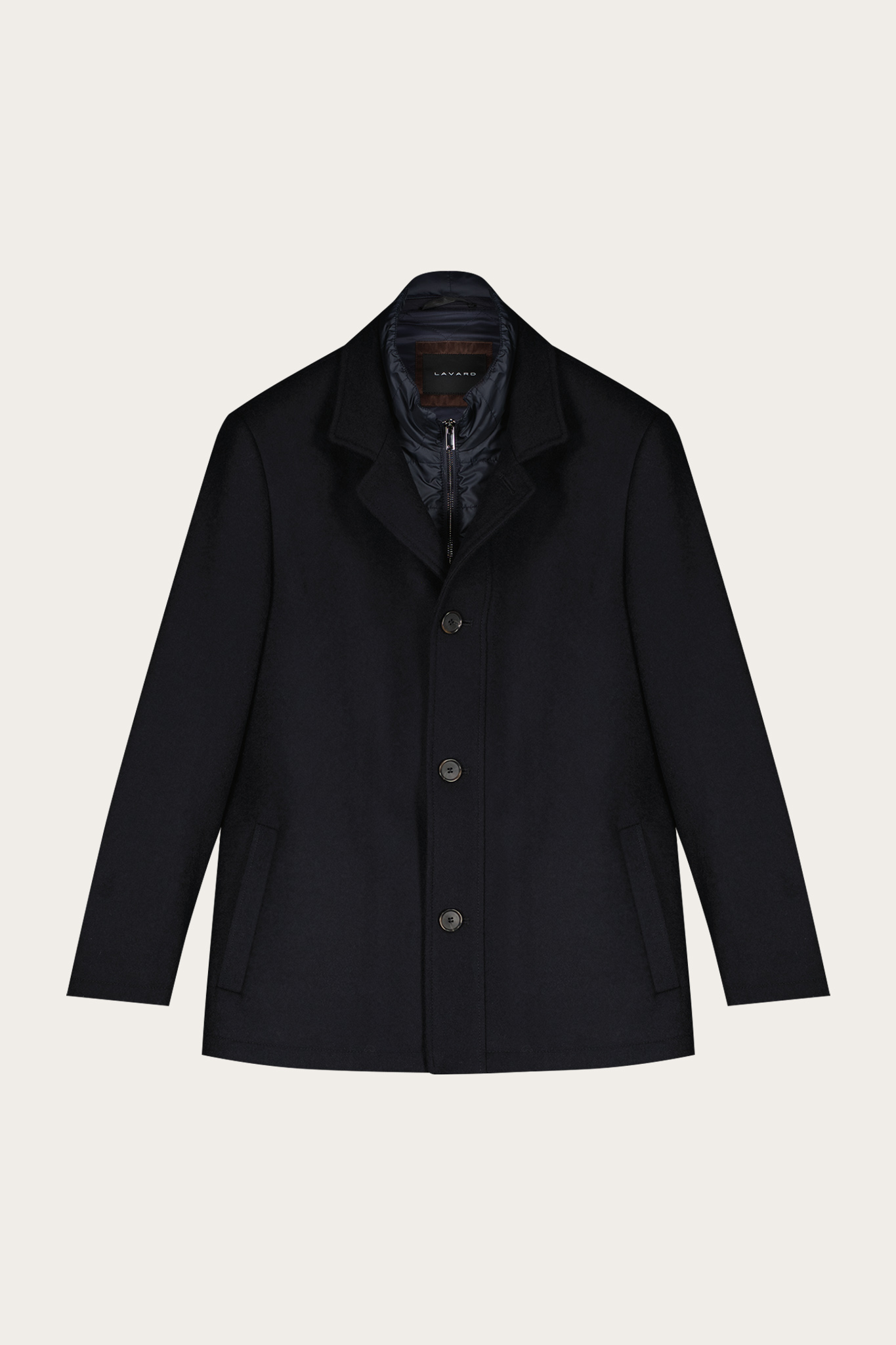 Granatowa kurtka męska z wełną 20052