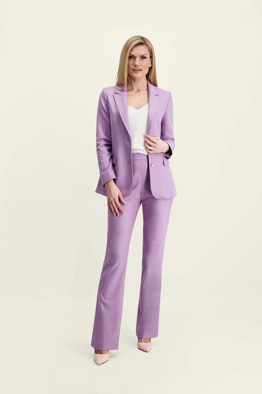 Fioletowe spodnie z szerokimi nogawkami 85920