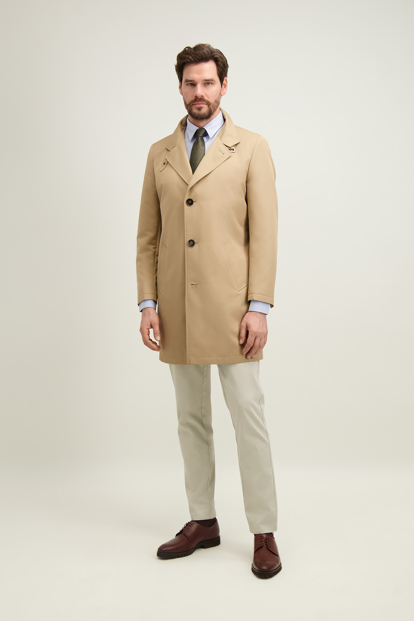 Beżowy płaszcz męski 20046