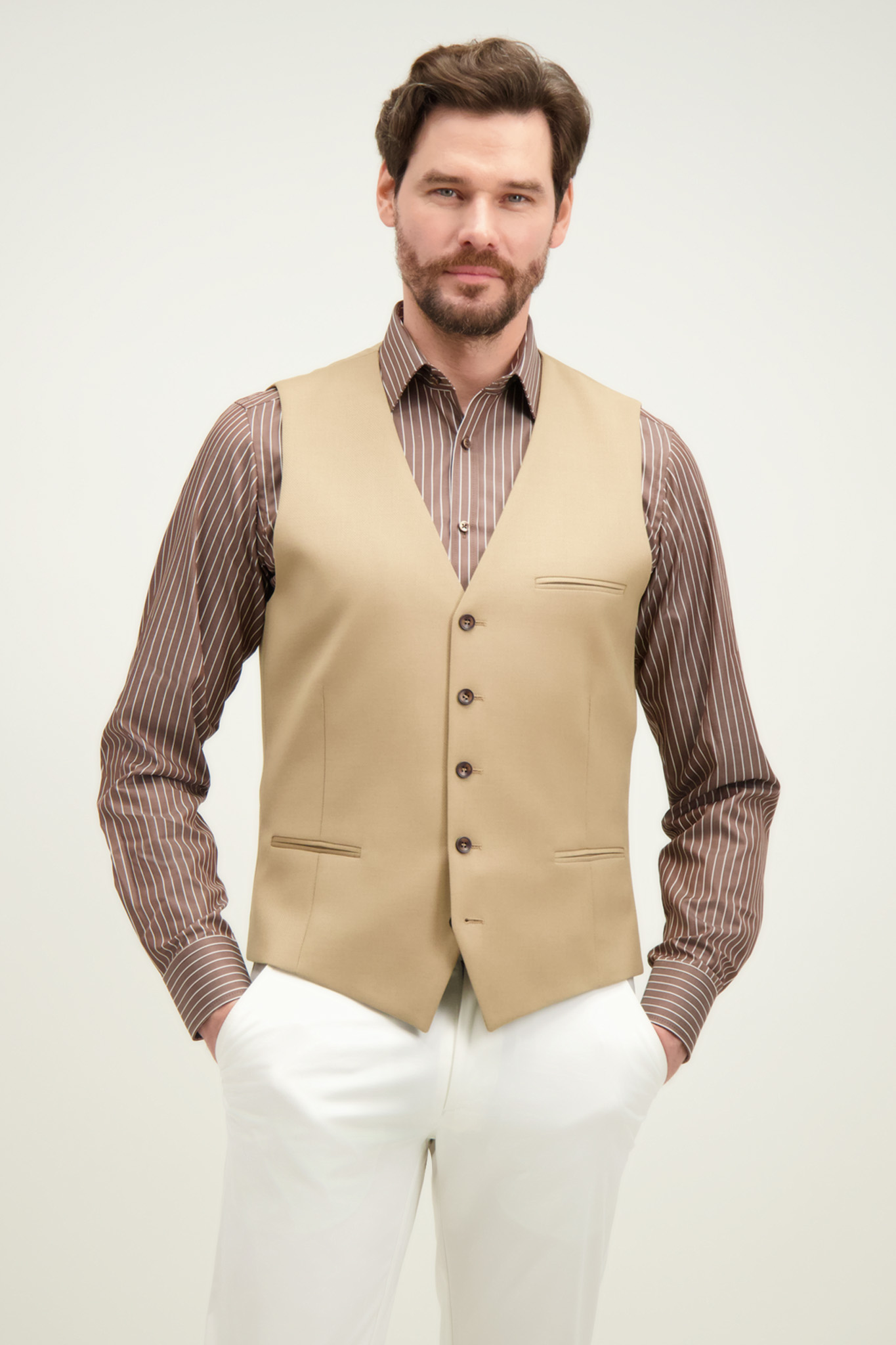 Beżowa kamizelka męska 10476