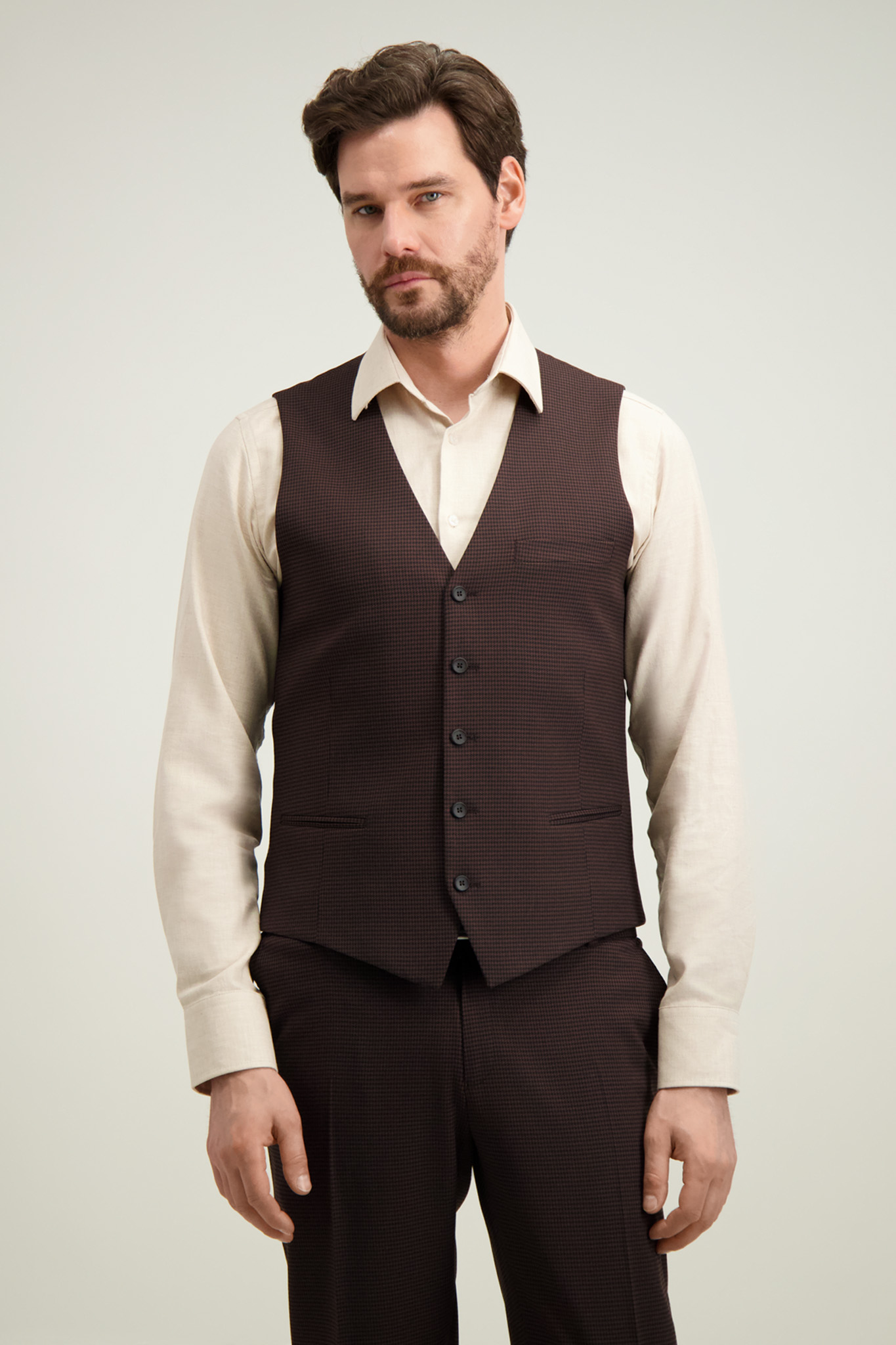 Brązowa kamizelka męska 10479
