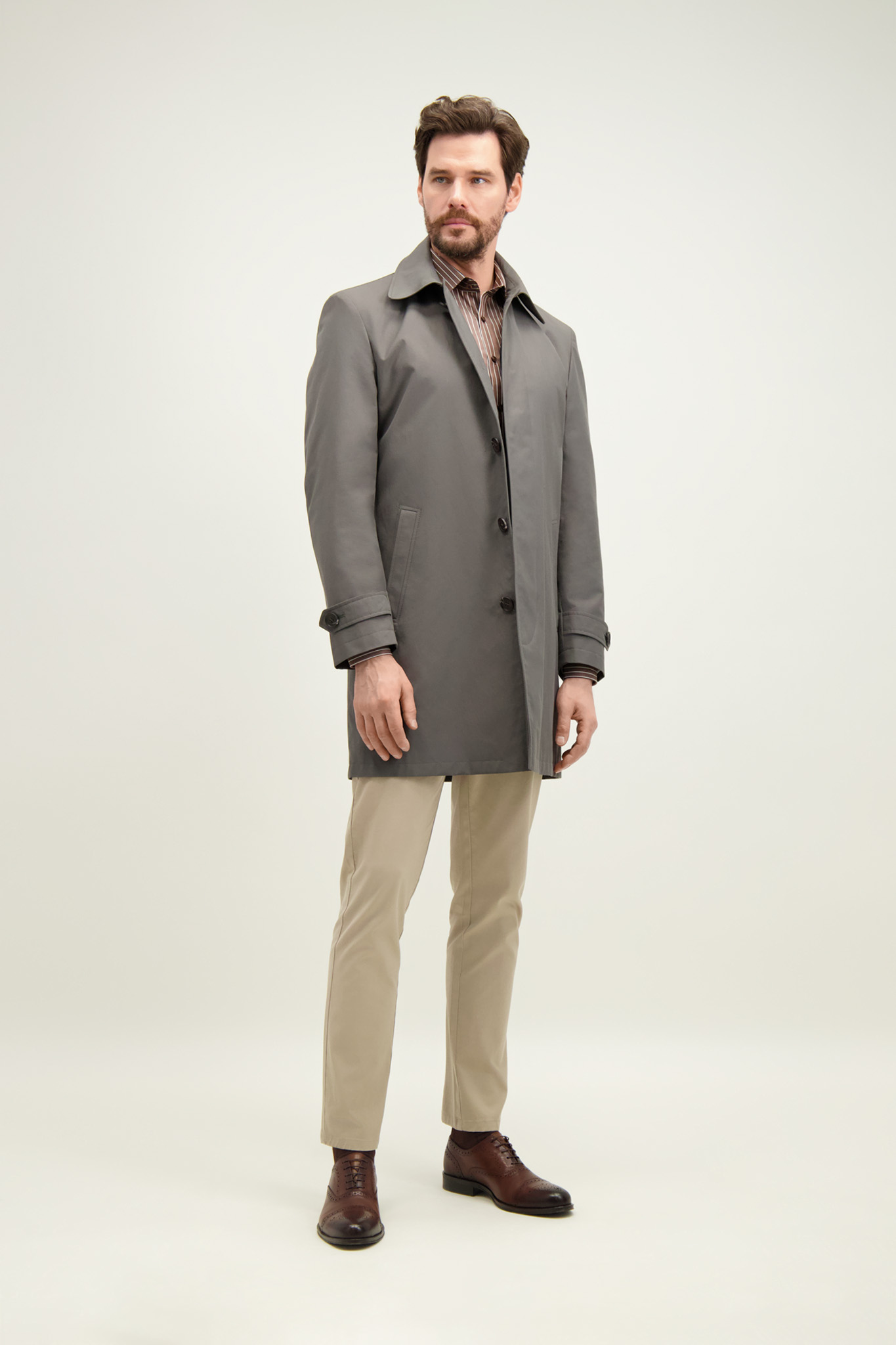 Płaszcz męski w kolorze khaki 20042