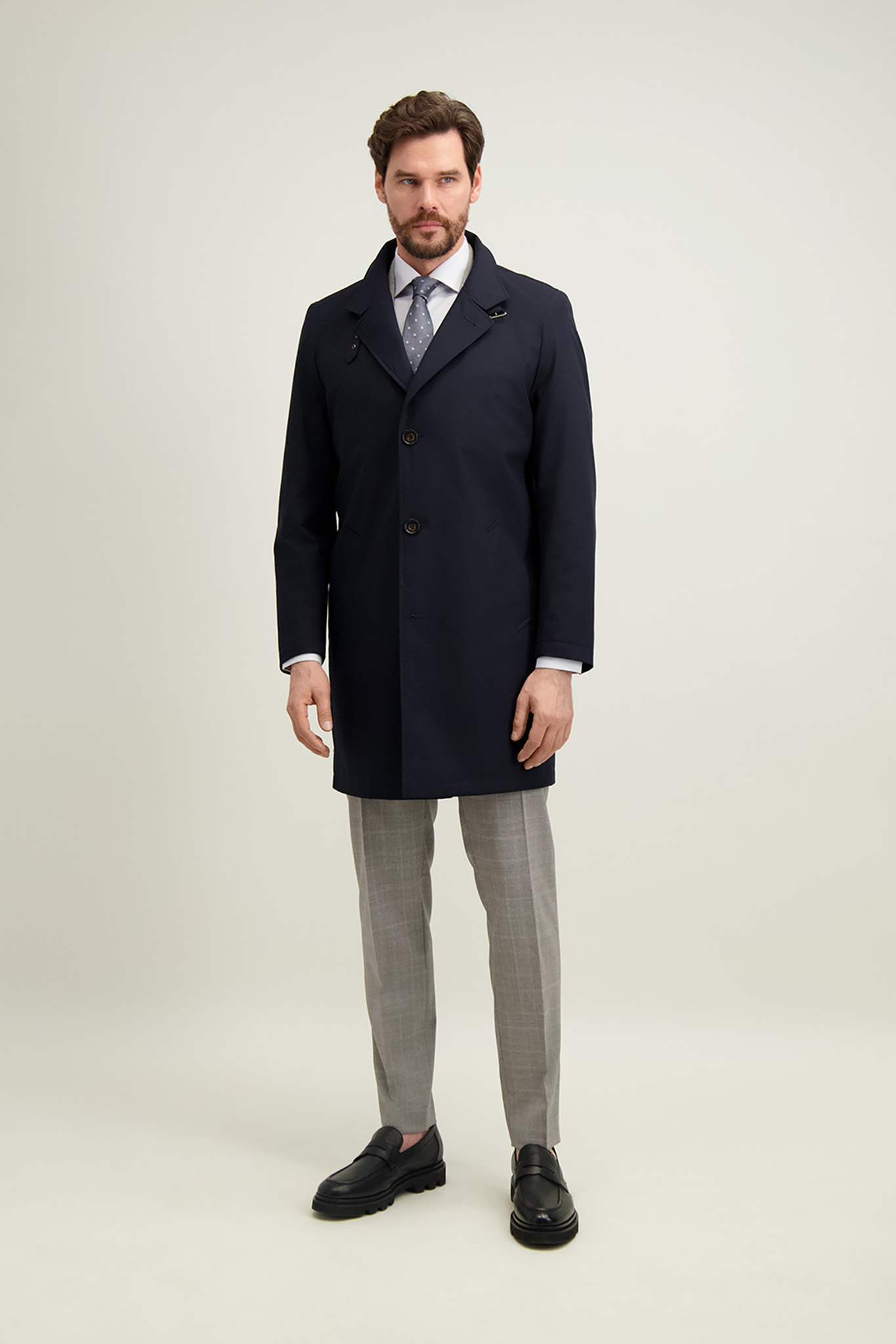 Granatowy płaszcz męski 20045