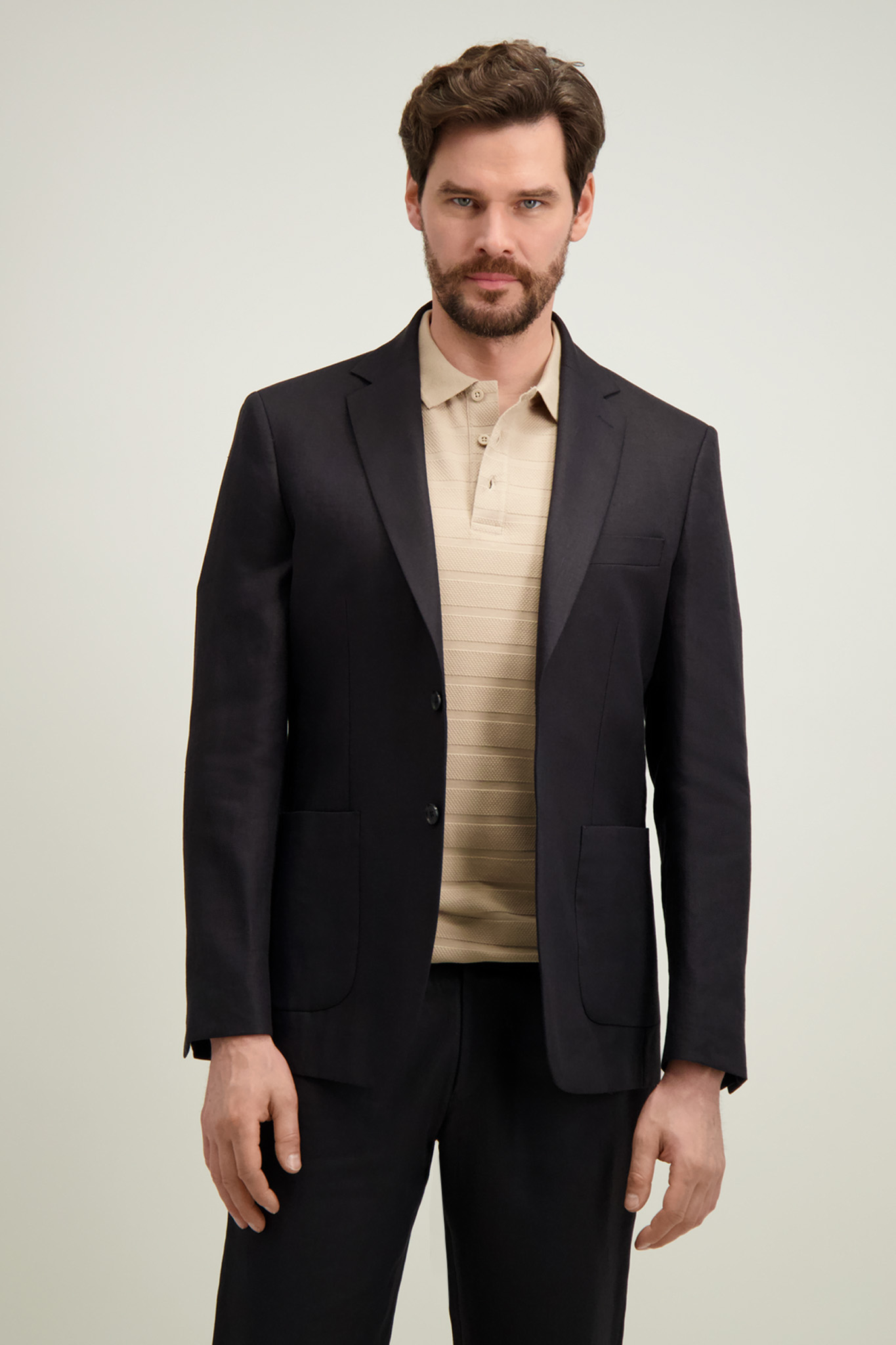 Czarna męska marynarka len 46442