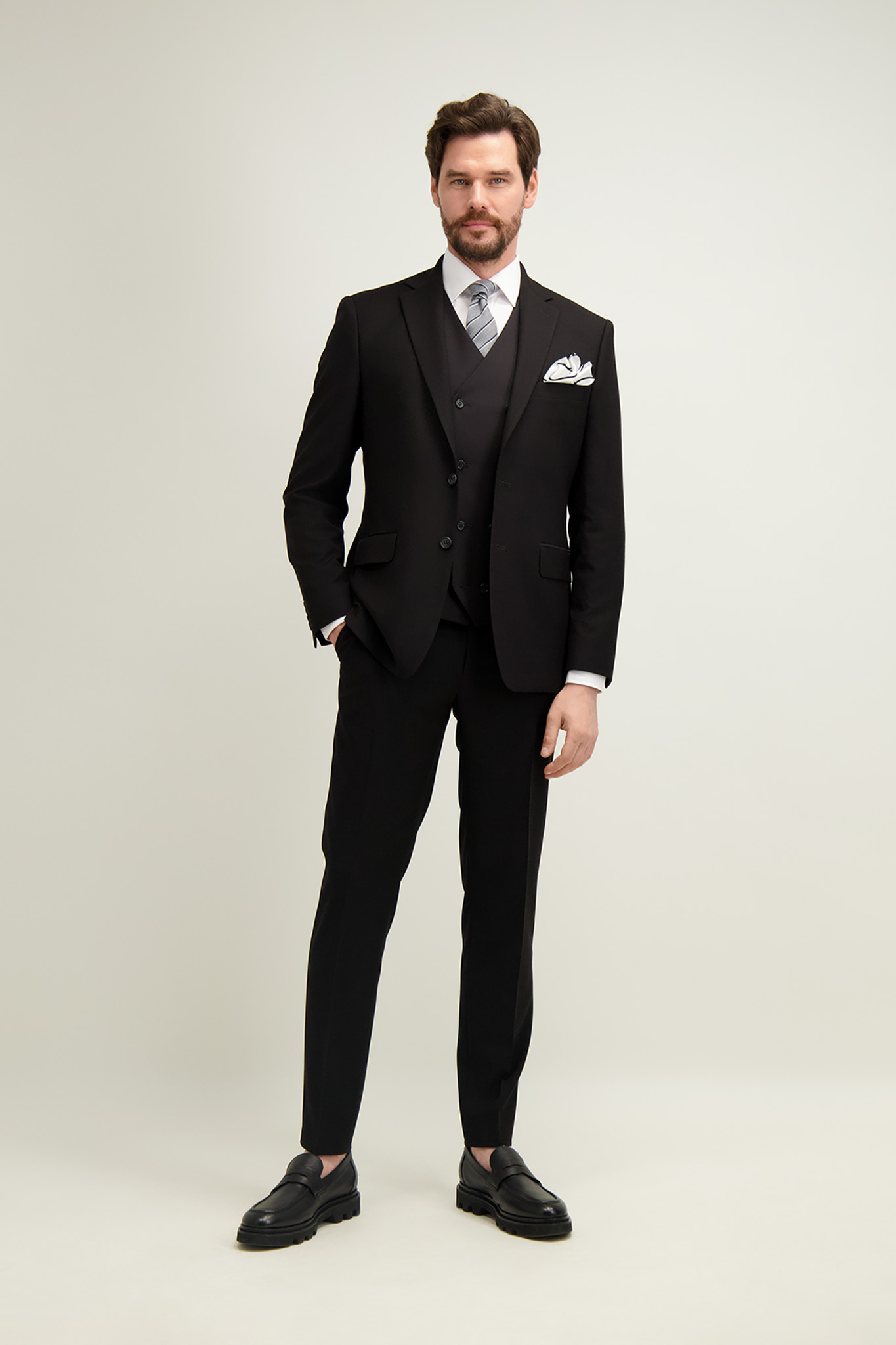 Czarne spodnie męskie 66476