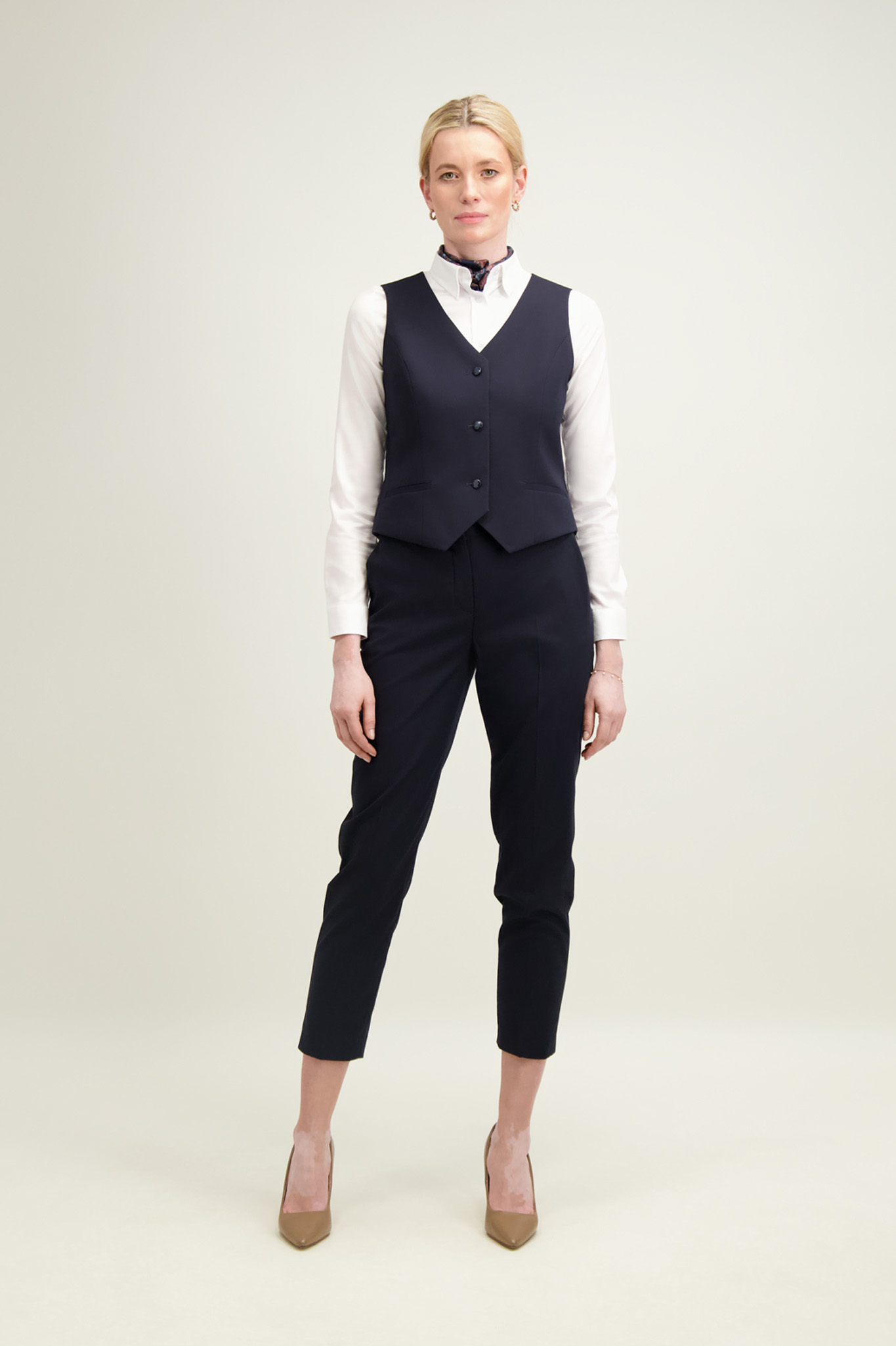 Granatowe spodnie damskie 87220