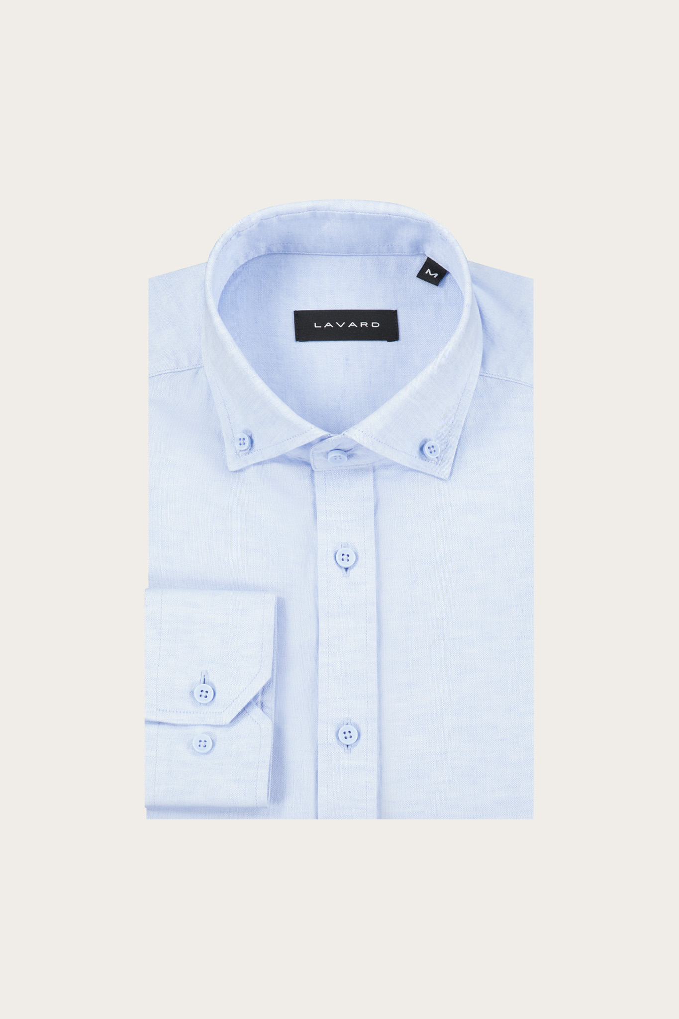 Niebieska koszula męska z lnu i bawełny 93613