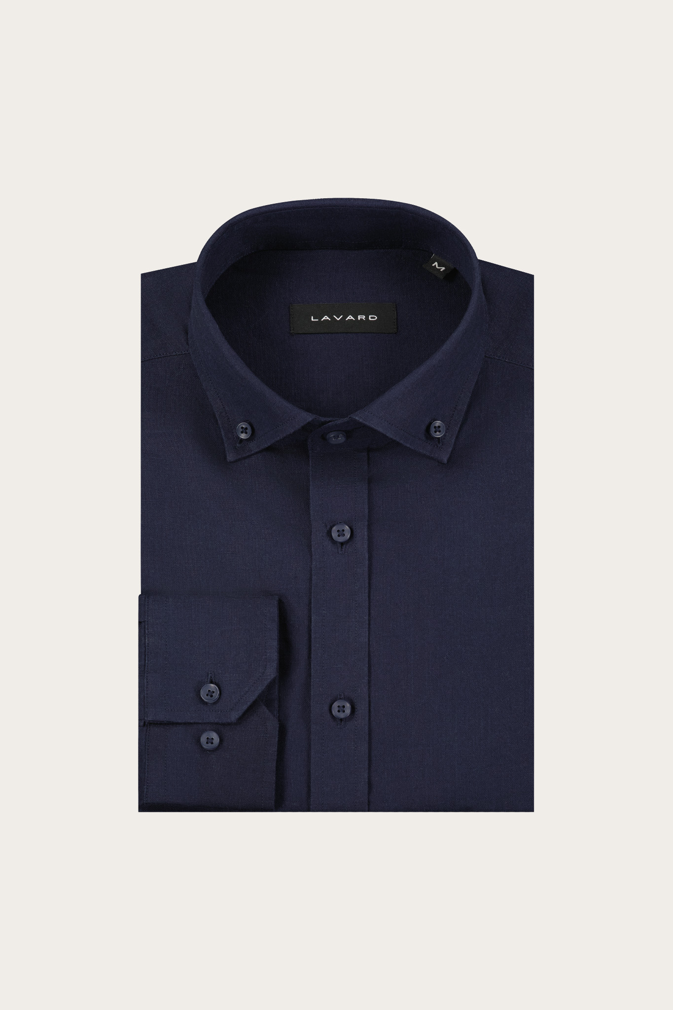 Granatowa koszula męska z lnu i bawełny 93617