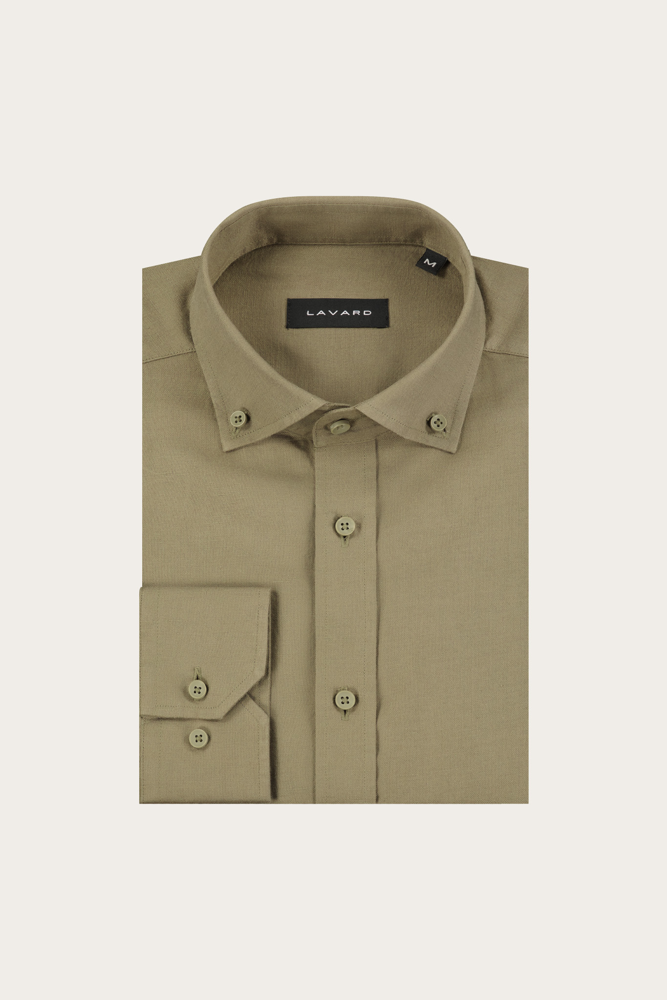 Zielona koszula męska z lnu i bawełny 93619