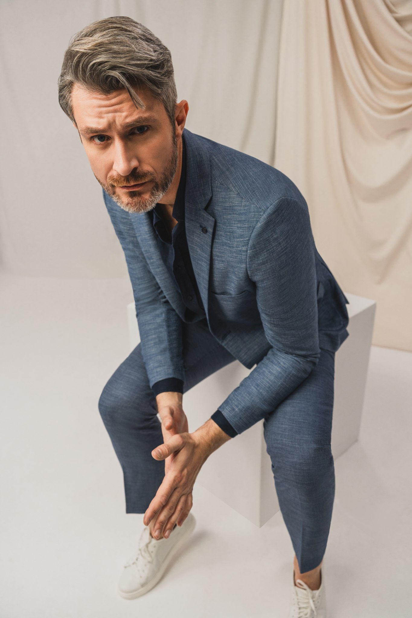 Marynarka męska w kolorze melange 46484