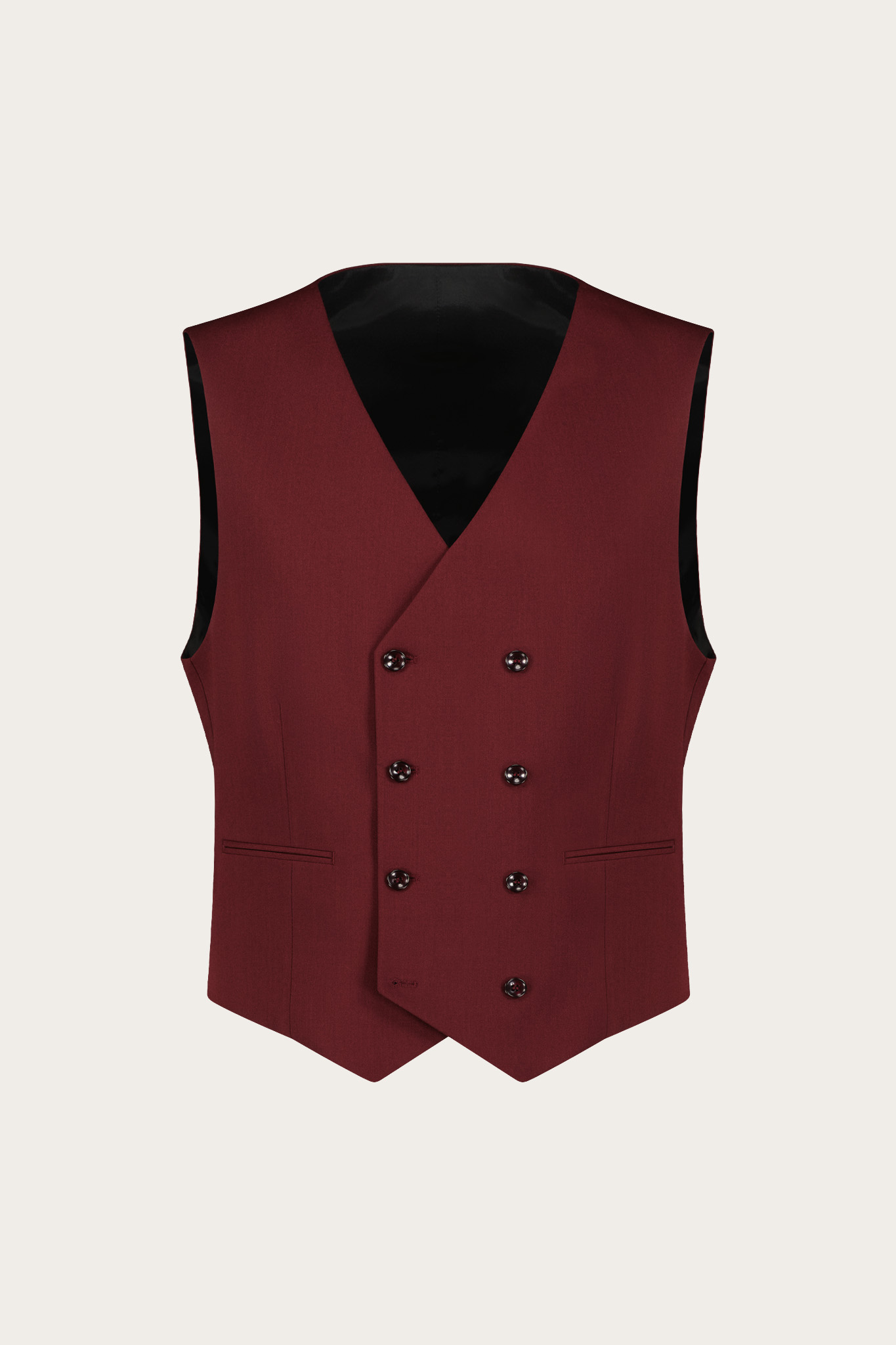 Bordowa kamizelka męska z wełną 57664