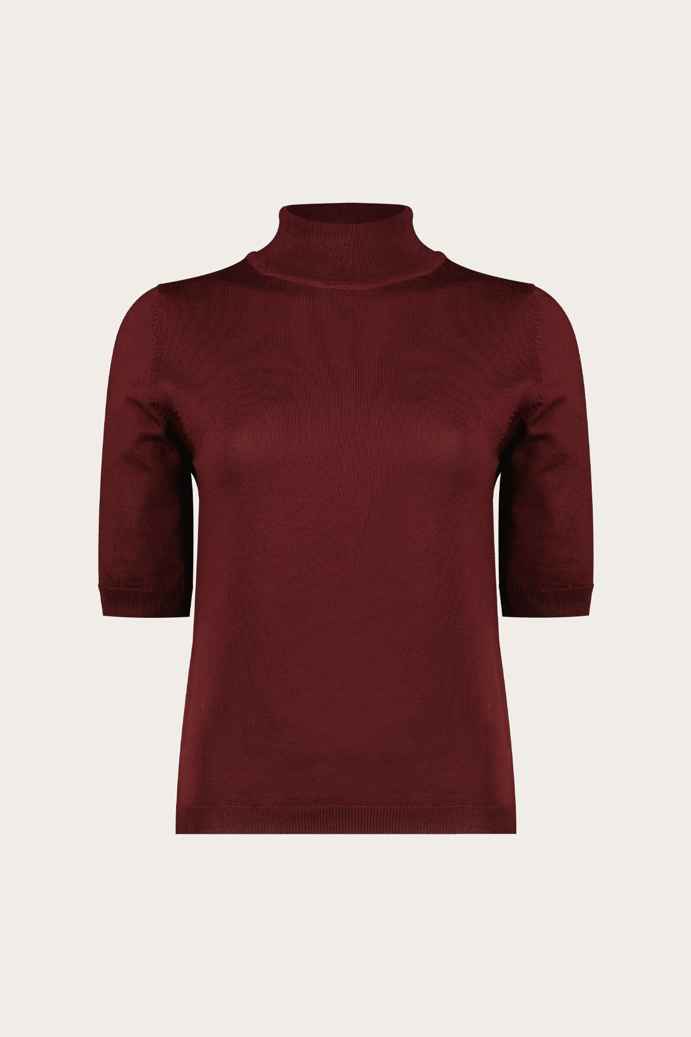 Burgundowy półgolf damski z wełny merino 87444