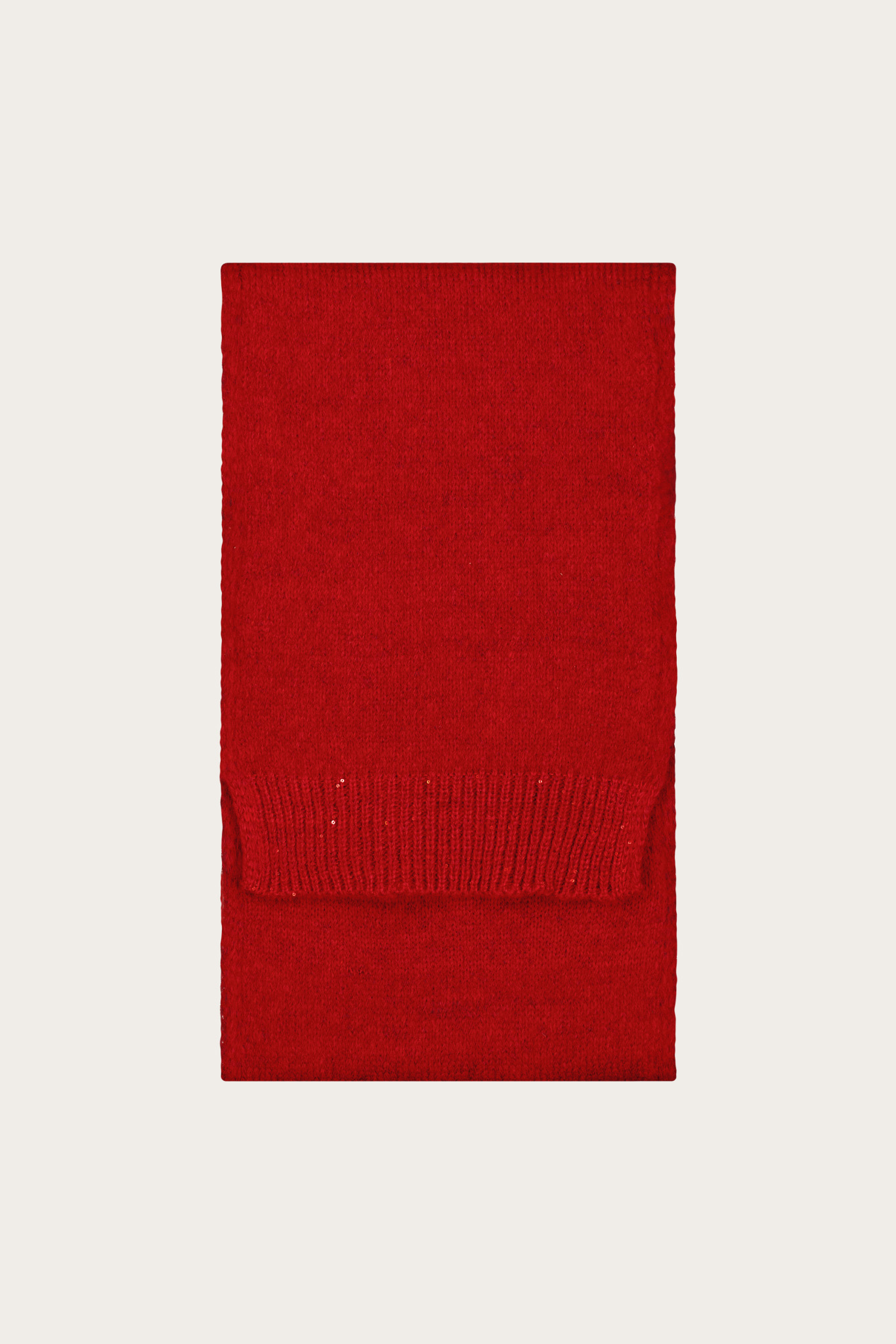 Czerwony szal damski z wełną merino 87475