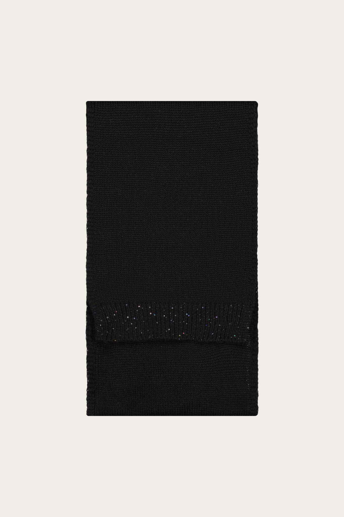 Czarny szal damski z wełną merino 87477