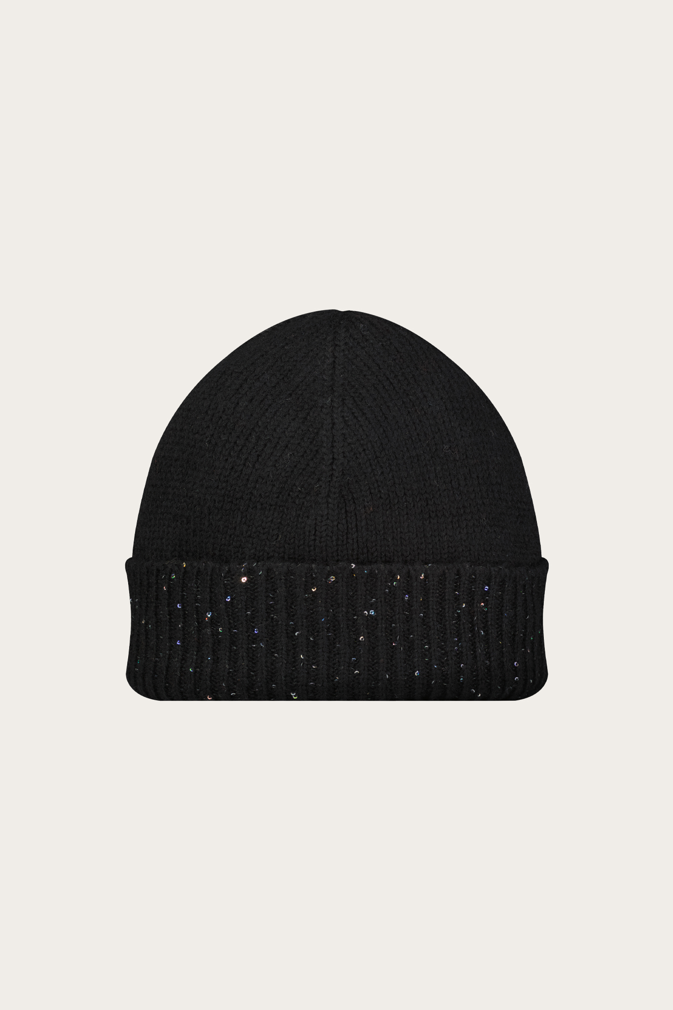 Czarna czapka damska z wełną merino 87478