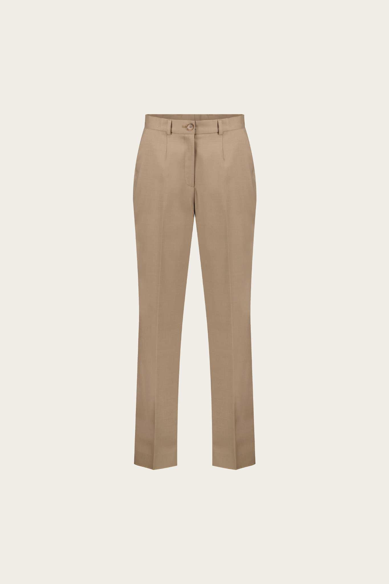 Beżowo-szare spodnie damskie z wełną 87524