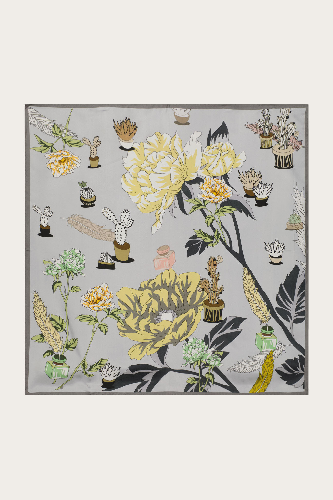 Szaro-zielona apaszka damska 87538