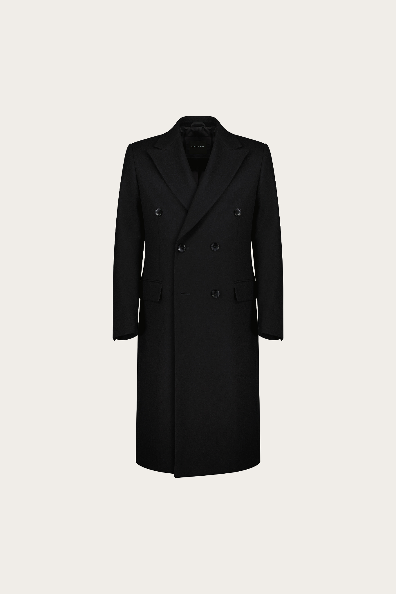 Czarny płaszcz męski z wełną 20054