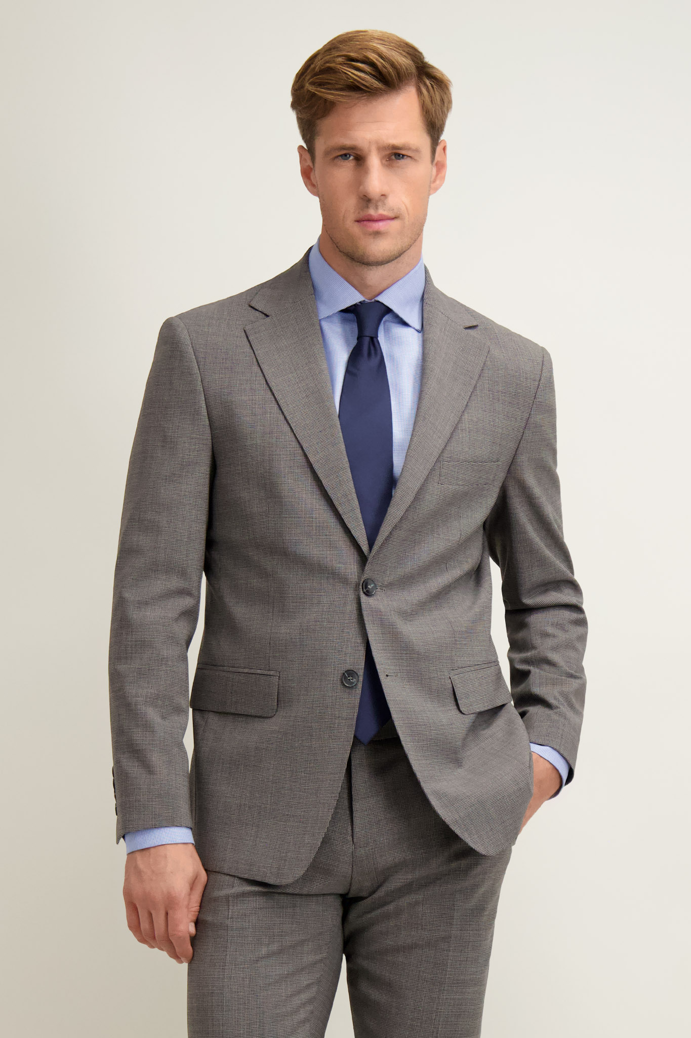 Szara marynarka męska z wełną 46496